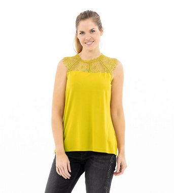 Sarah Kern Spitzenbluse T-Shirt koerpernah mit Spitzeneinsatz