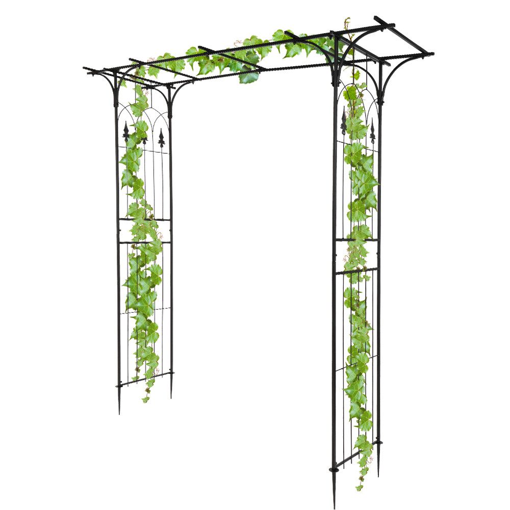 LALAHO Rosenbogen Gartenbogen aus Metall 206x41x208cm, Gartenlaube, Hochzeitsbogen, Stabiler Rankbogen für Kletterpflanzen – Bild 4 von 5