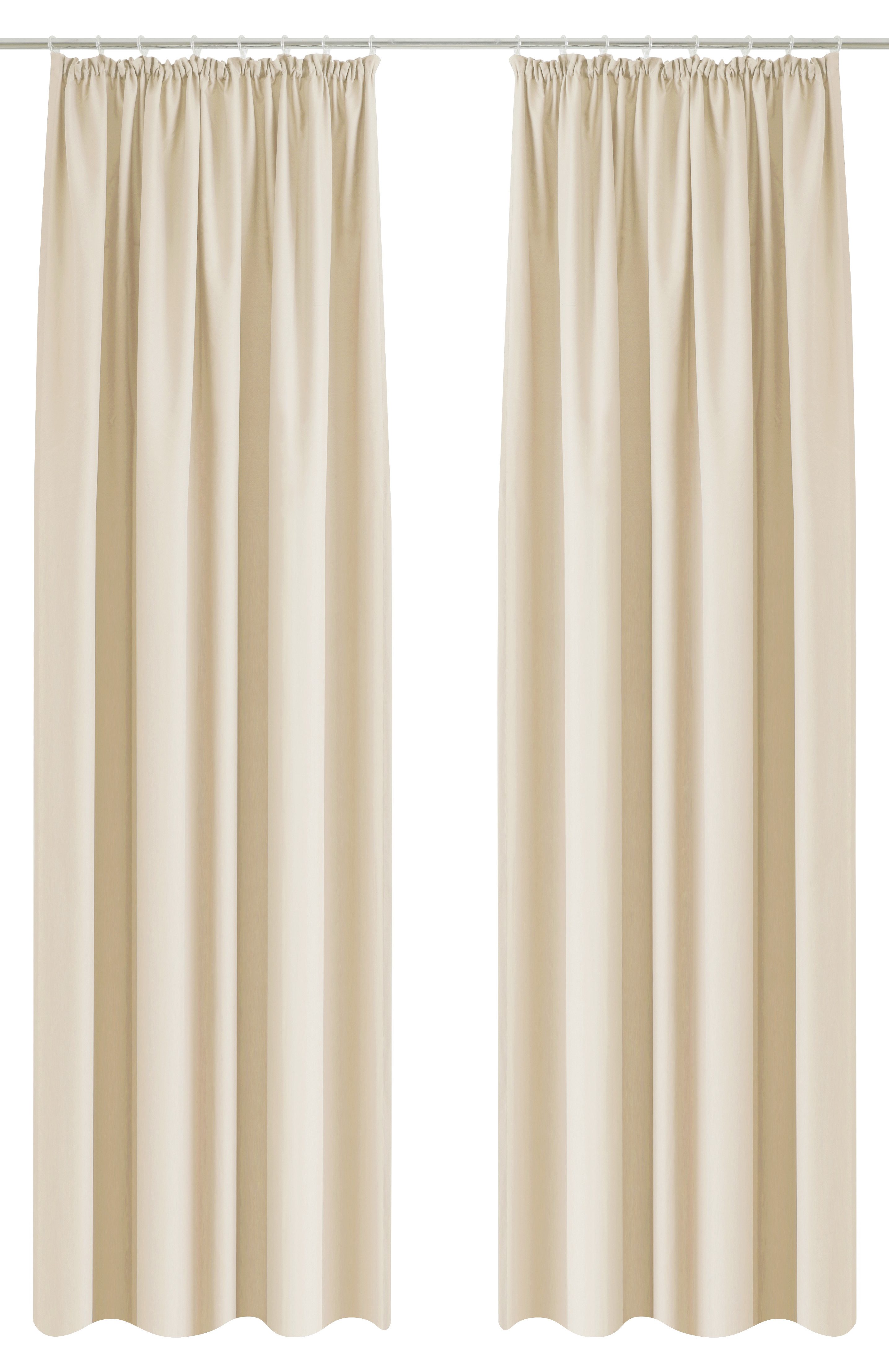 OTTO home Vorhang Parry (2 St), Kräuselband, blickdicht, Polyester, 2-er Set, blickdicht, monochrom, basic, einfarbig, Bestseller