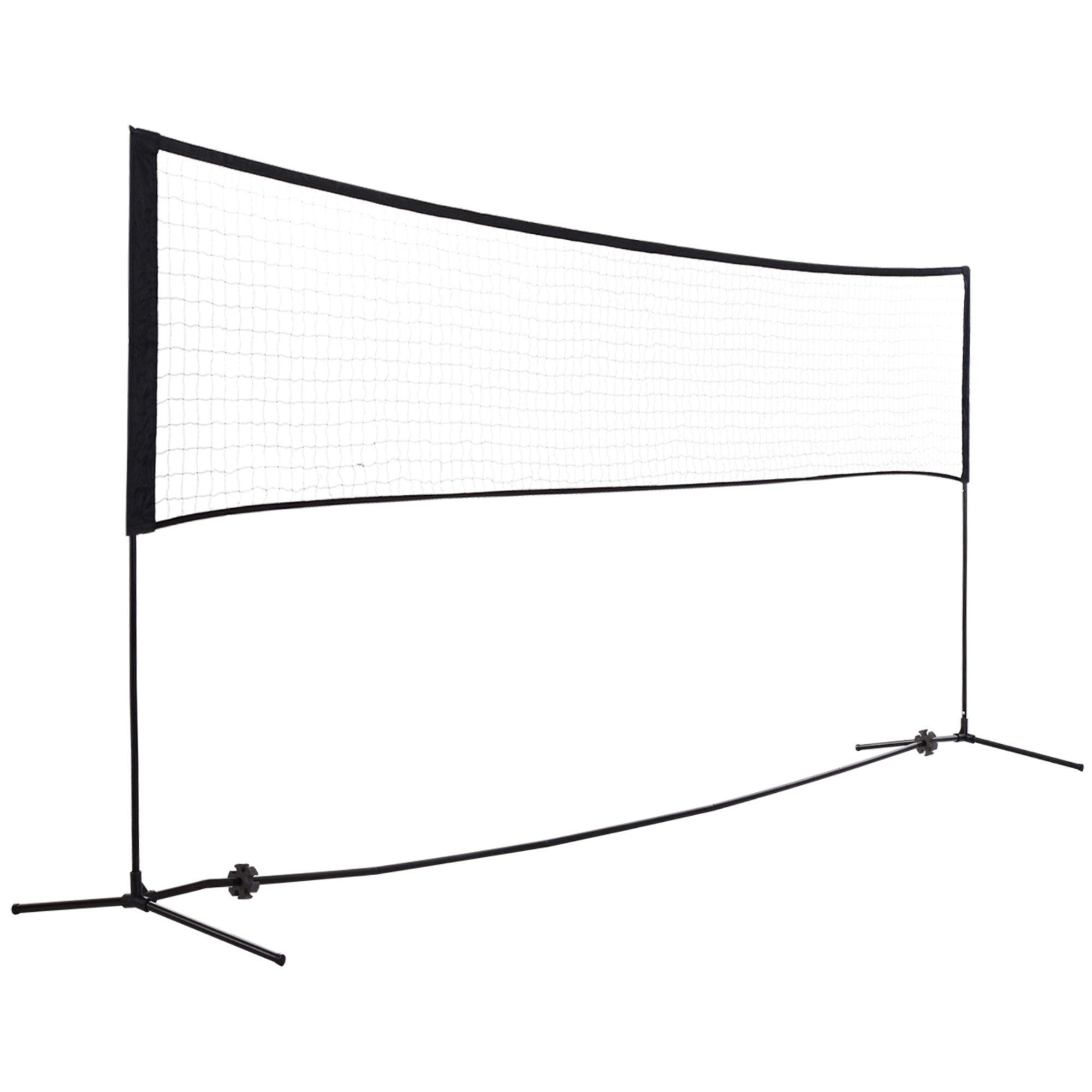Fine Life Pro Badmintonnetz Tragbares Multisport-Netz für Badminton, Volleyball & Tennis, (2 einstellbare Höhen (94/158cm), PE-Netz 400x60cm, für Garten & Sportaktivitäten