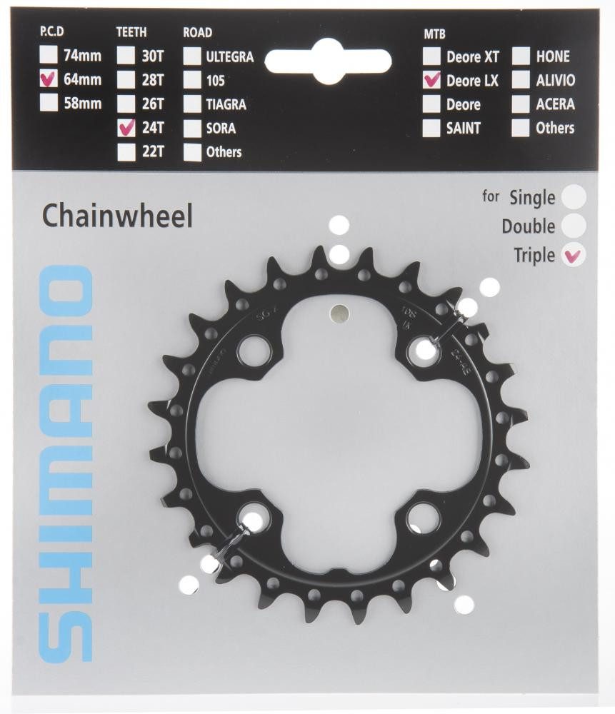 Kettenschaltung SHIMANO Kettenblatt SLX FC-M660-10 24 Zähne - präzise Schaltperformanc