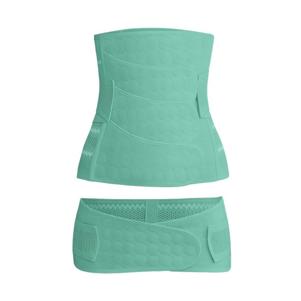 SOTOR Bauchband Schlankheitsgürtel 3 in Set) Anzug, Postnataler Belt (2-teiliges Bauchstützgürtel Grün Rückenstütze 1 unsichtbares Atmungsaktiver Design, Recovery