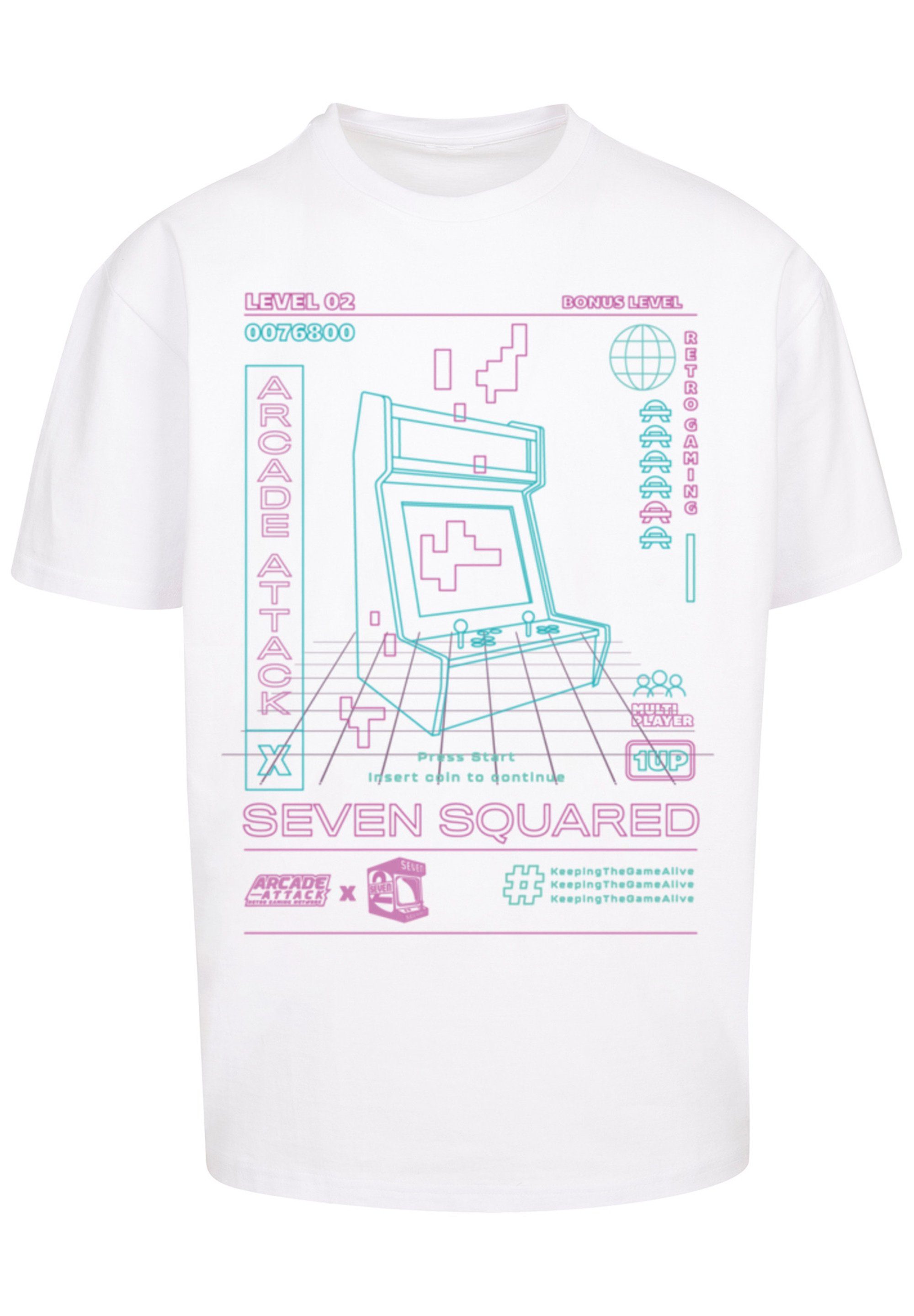 Print attack T-Shirt SEVENSQUARED Arcade Gaming Retro F4NT4STIC weiß