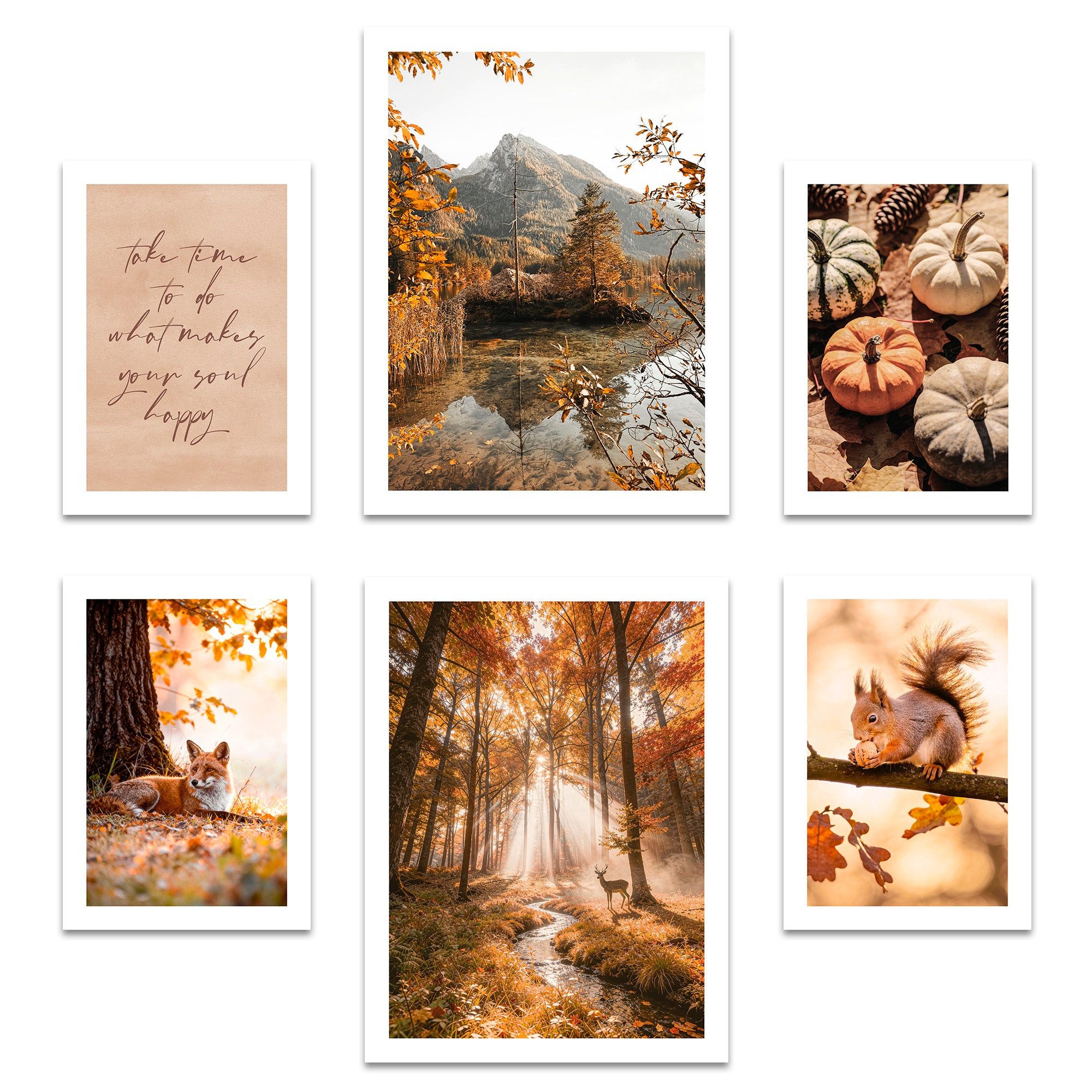 ARTFAVES Bilder-Collage Poster Set Colors Of Autumn I mehrteilige Bilderwand I Wandbilder Herb, (Wandbilder modern, 6 St)