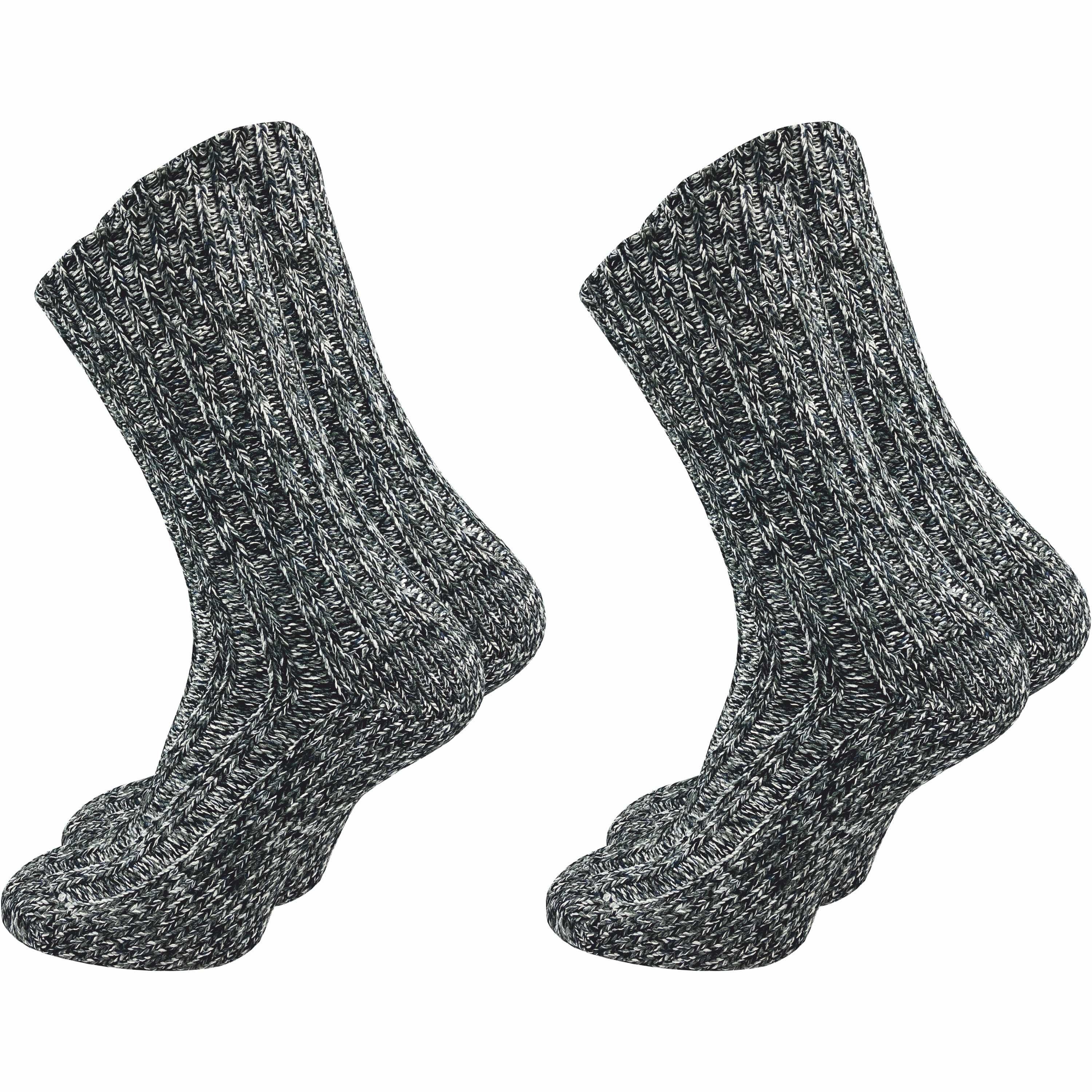 GAWILO Norwegersocken für Herren wie selbstgetrickt mit Komfortbund - bunt  & warm (2 Paar) Wintersocken in blau & schwarz sorgen für warme Füße an  kalten Tagen