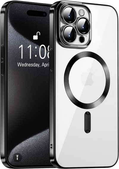 Megaphonic Handyhülle MagSafe Magnet Case für iPhone 15 Pro (6,1) Elegantes Design, mit Kameraschutz-Glas