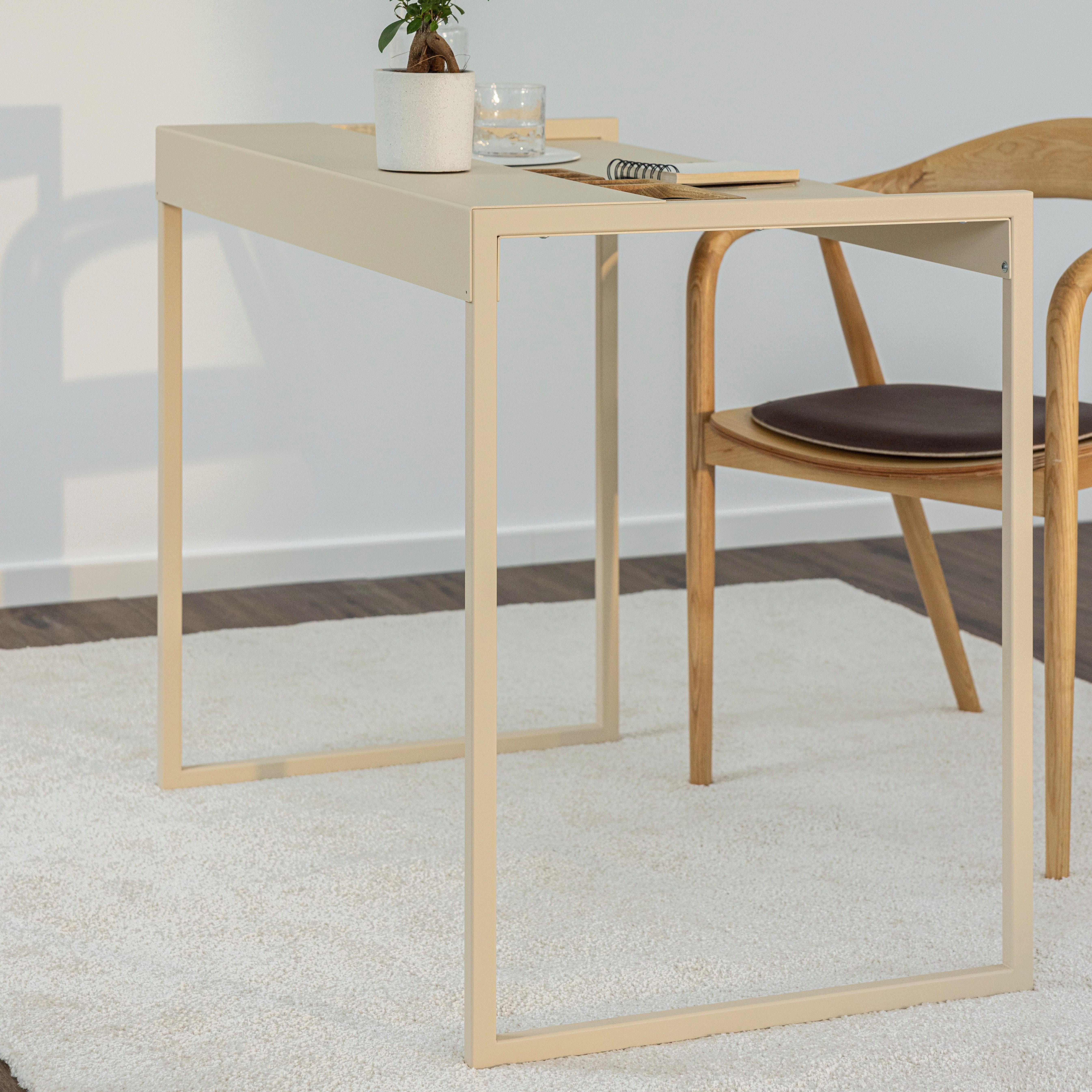 Metallbude Schreibtisch DONNA, mit abnehmbarer Ablage, Breite 100cm, Tiefe 60cm, Höhe 76cm