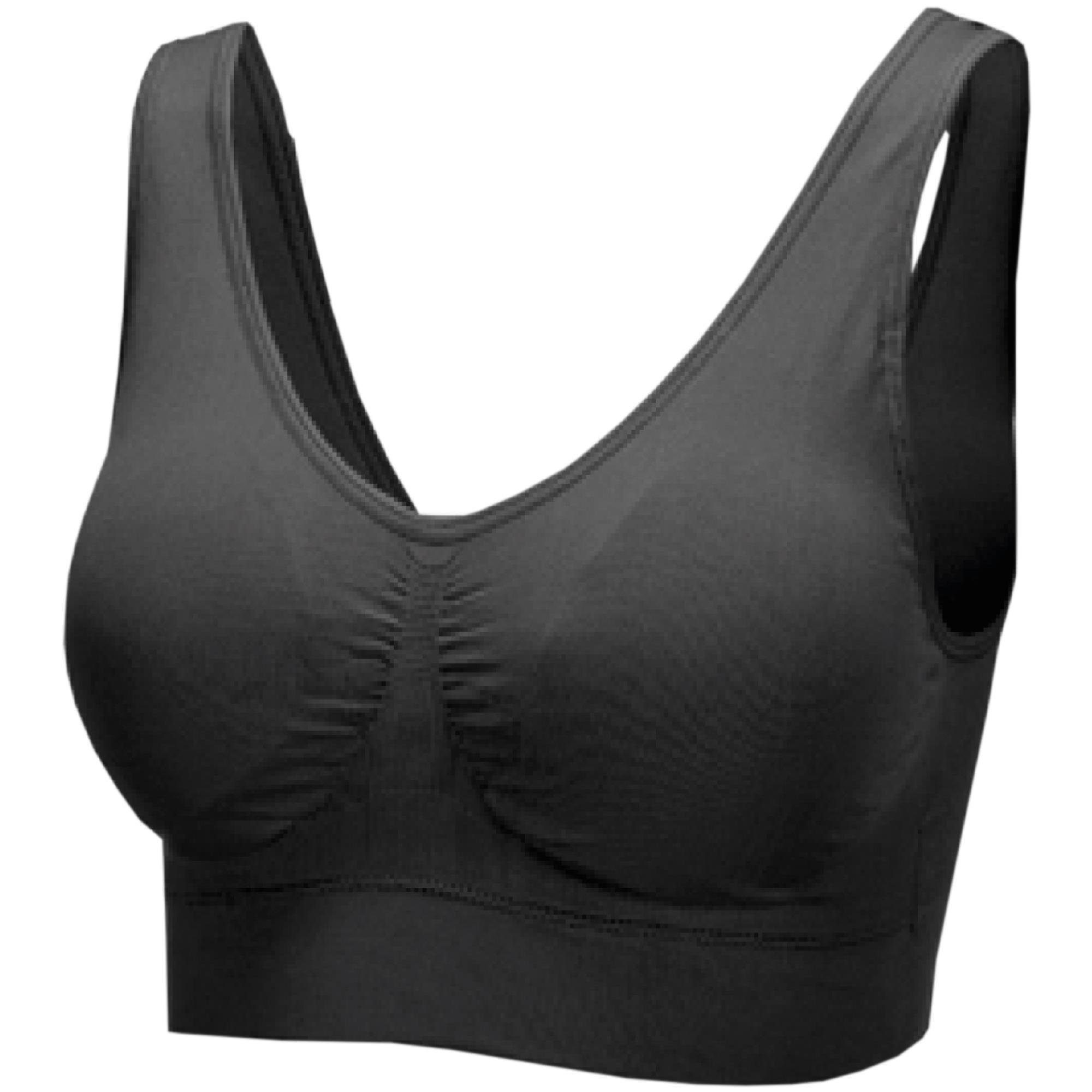 BH ohne Yoga BH ohne Nahtloser - Basic Wohlfühl Clips Damen Bralette Bestlivings Seamless - Schwarz (Set, Bra T-Shirt-BH 1-tlg) Bügel, Top