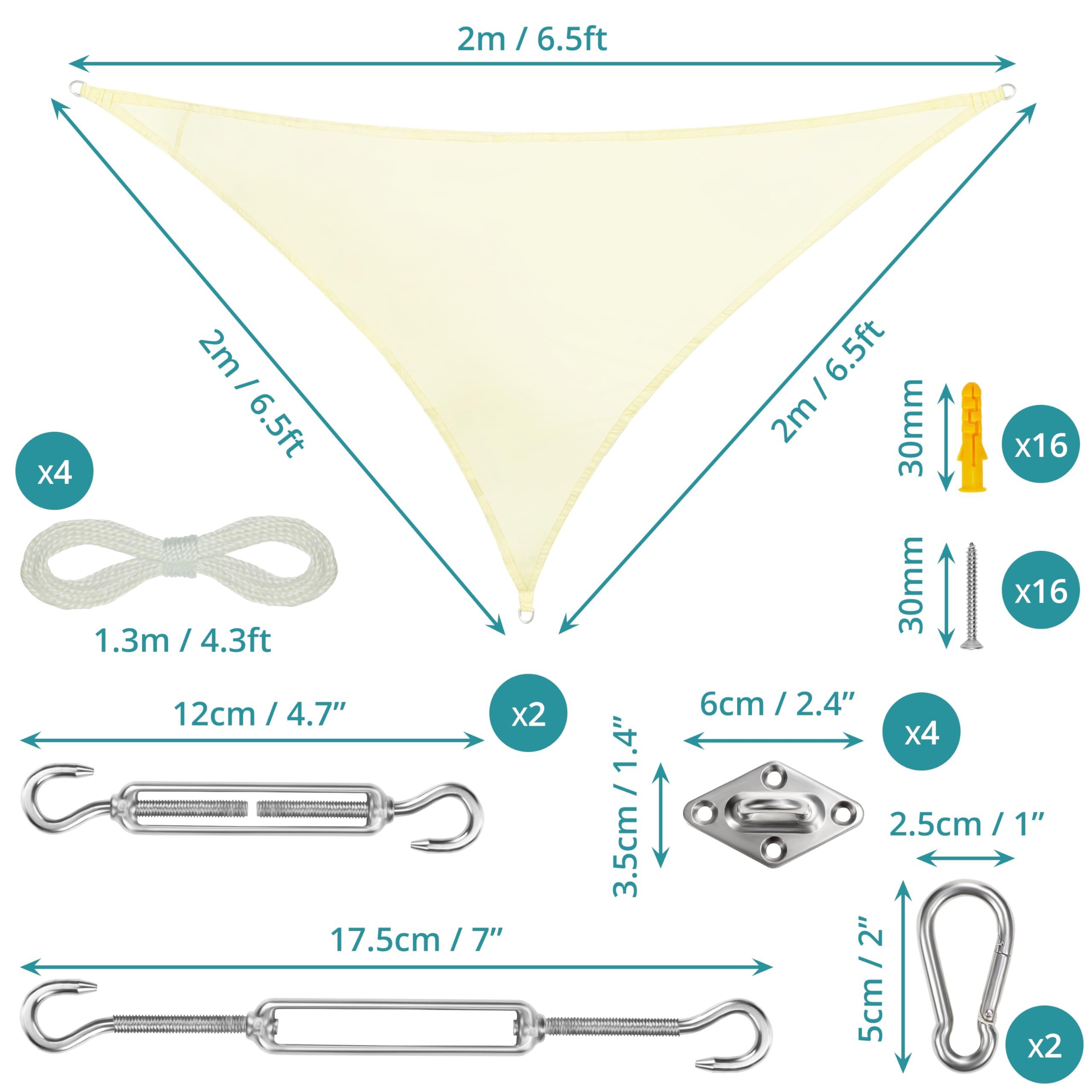 Belle Vous Sonnensegelmast Belle Vous Cremefarbenes günstig online kaufen