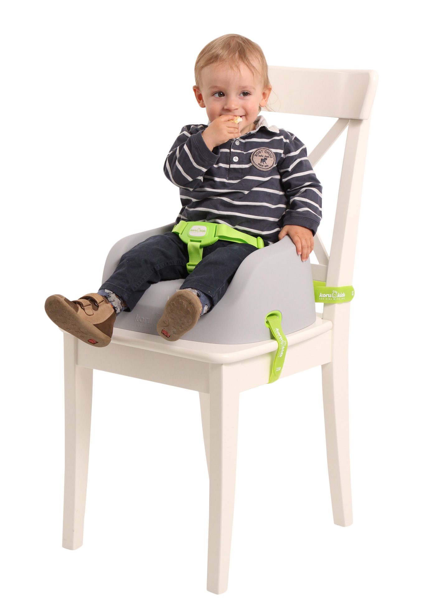 Koru Kids Kindersitzerhöhung Toddler plus, stapelbar, bis: 7 Leicht 40,00 Booster, Monate, fixieren, kg, zu Jahre ab: bis: 12 Grey zu robust Stuhl reinigen, leicht am