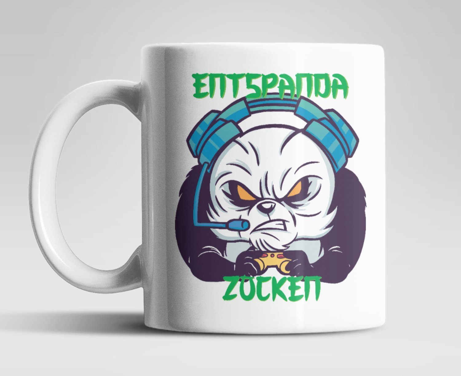 WS-Trend Tasse Gamer Entspanda Zocken Kaffeetasse Teetasse mit Henkel, Keramik, 330 ml