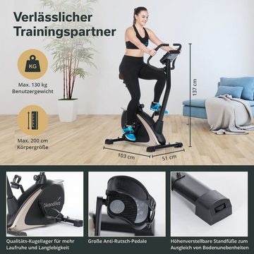 Skandika Ergometer Hometrainer Vinneren mit Matte, Fitness Fahrrad mit Magnetbremssystem, 11kg Schwungmasse