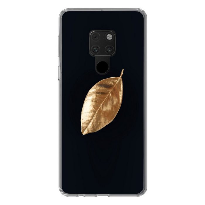 MuchoWow Handyhülle Blätter - Schwarz und Gold - Luxus - Natur - Pflanzen Phone Case Handyhülle Huawei Mate 20 Silikon Schutzhülle