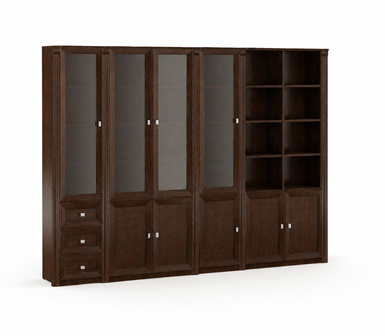 JVmoebel Aktenschrank Brauner Büroschrank aus Massivholz mit viel Stauraum (Büroschrank) Made in Europa