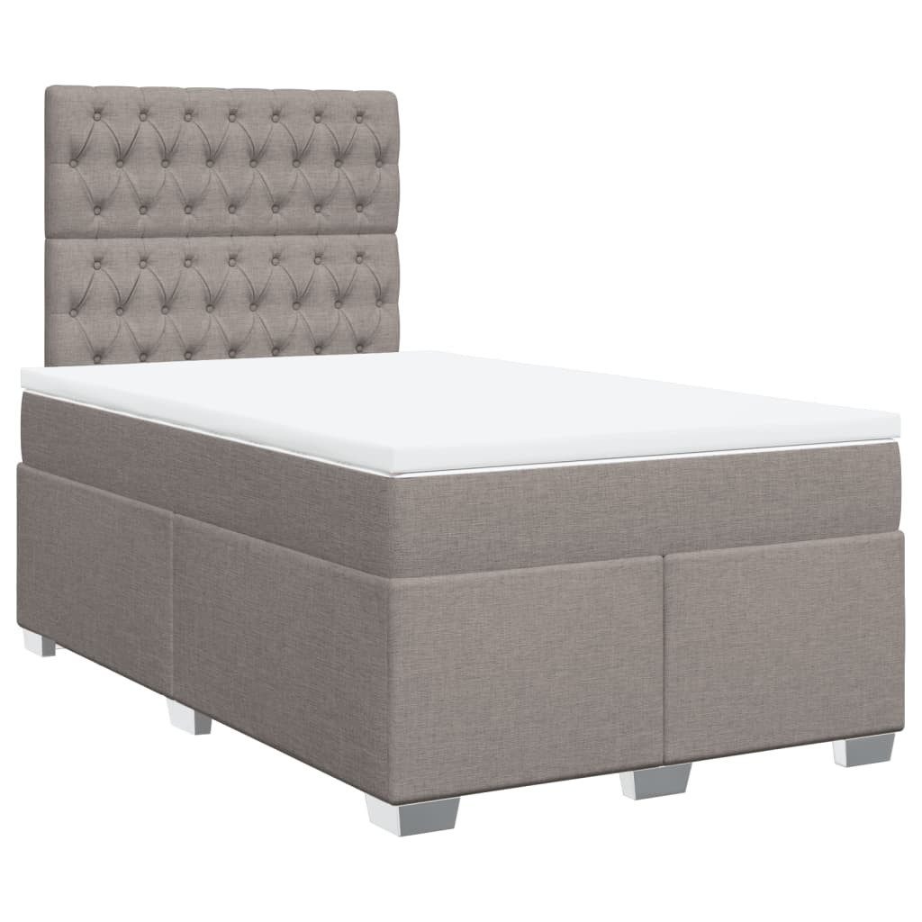 vidaXL Bett Boxspringbett mit Matratze Taupe 120x190 cm Stoff