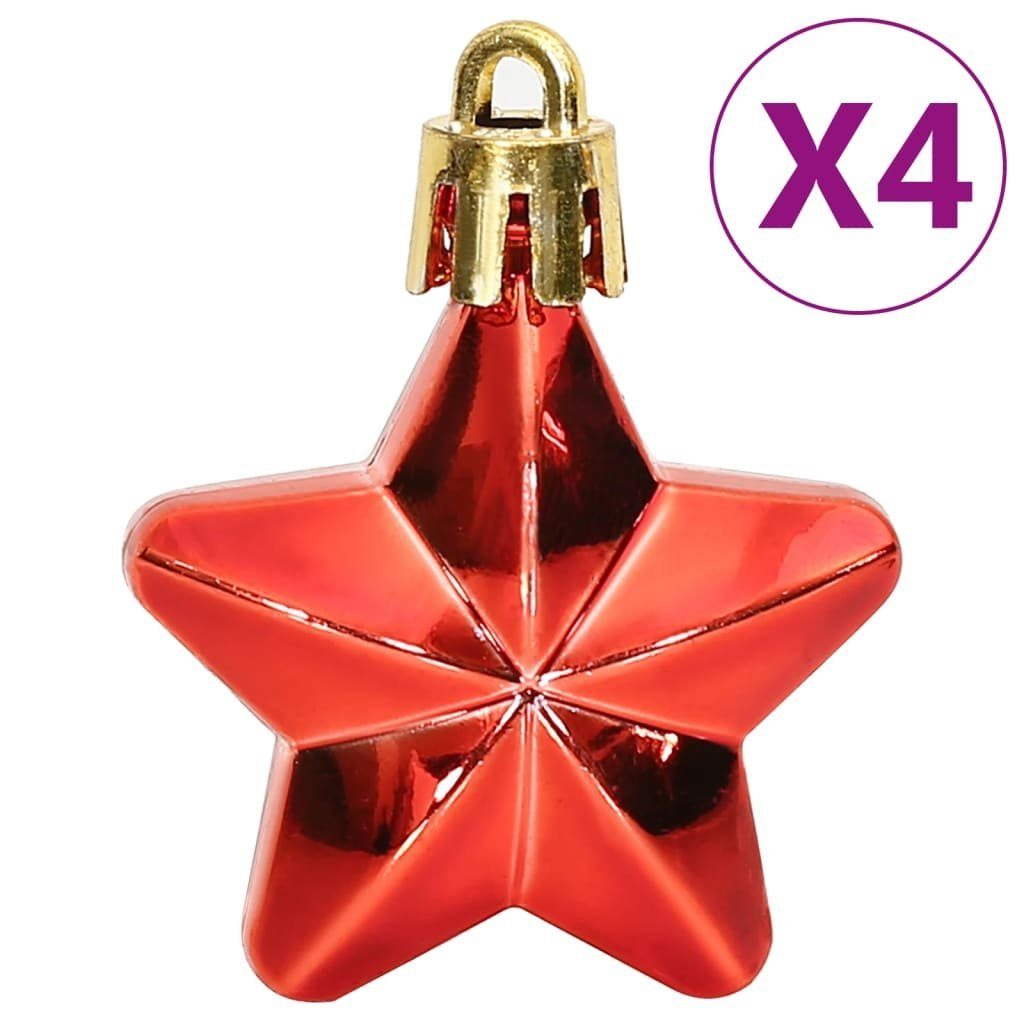 vidaXL Christbaumschmuck 112-tlg. Weihnachtskugel-Set Grün Rot Polystyrol (111-tlg) Mehrfarbig Golden
