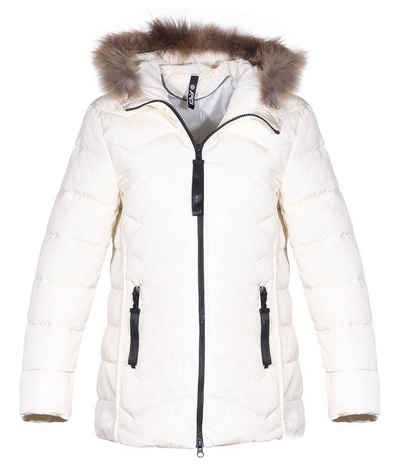 CLEO STYLE Winterjacke Jacke 1569 Wollweiß S