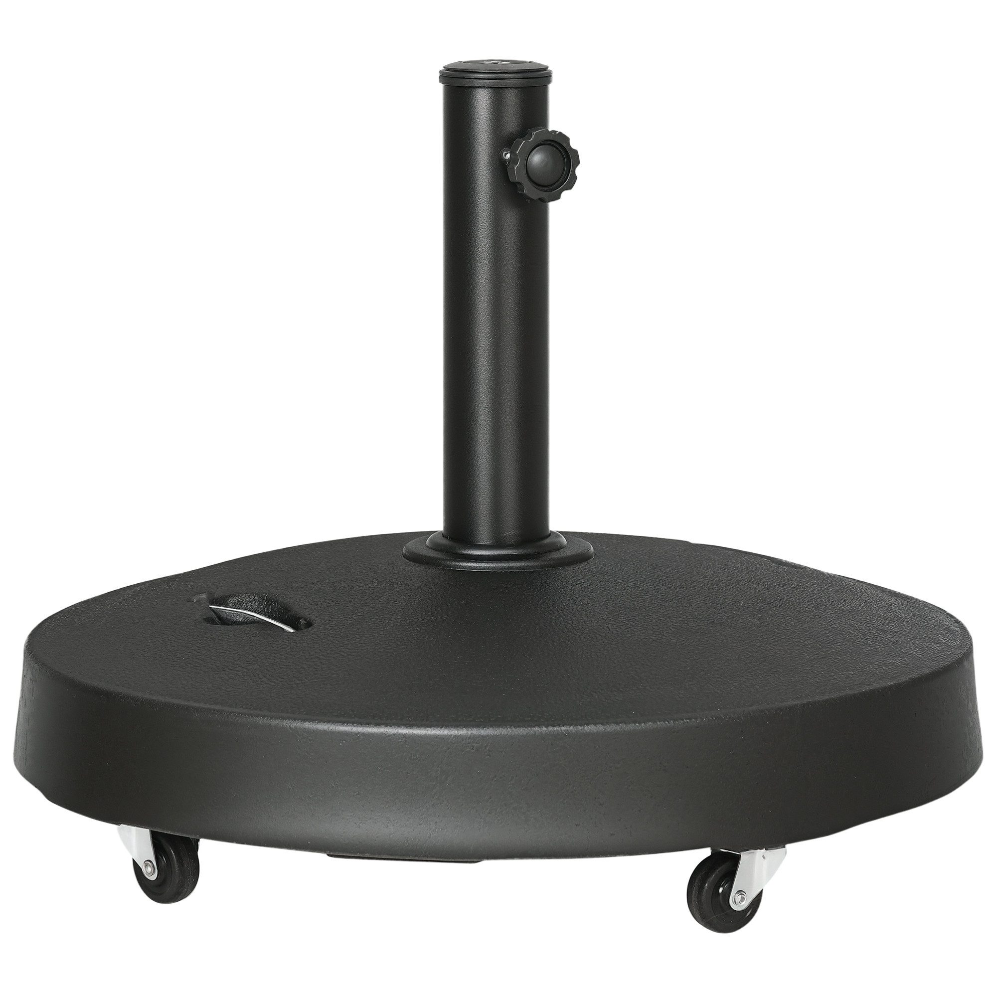 Outsunny Schirmhalter Sonnenschirmständer 25 kg mit Rollen Schirmständer, für Garten, Balkon, für Stöcke bis Ø 48 mm, Sonnenschirmhalter, 1 tlg., Sonnenschirmfuß