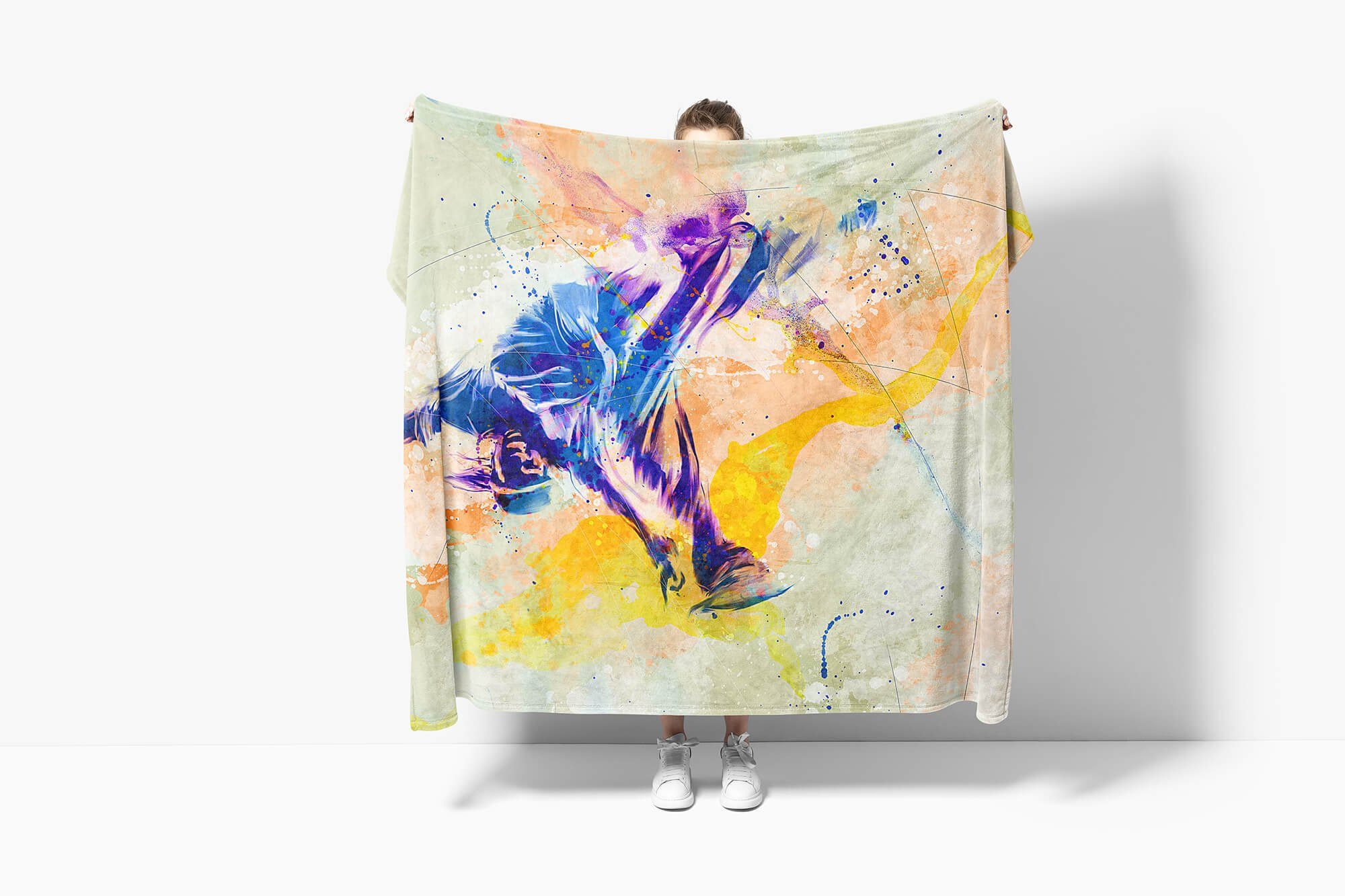 Sinus Art Handtücher SplashArt Breakdance Saunatuch Handtuch Sport, Kuscheldecke Handtuch Baumwolle-Polyester-Mix Strandhandtuch (1-St), Sport Kunstvoll