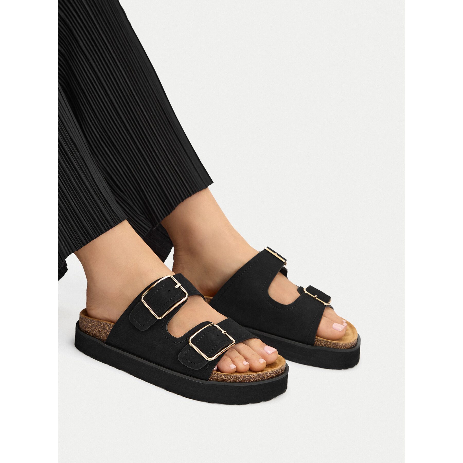 DeeZee Deezee Damen-Flip-Flops Schwarz Badepantolette