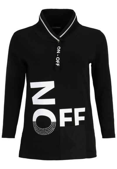 Doris Streich Longshirt Sweatshirt mit Motivprint und Nylon-Tasche mit modernem Design