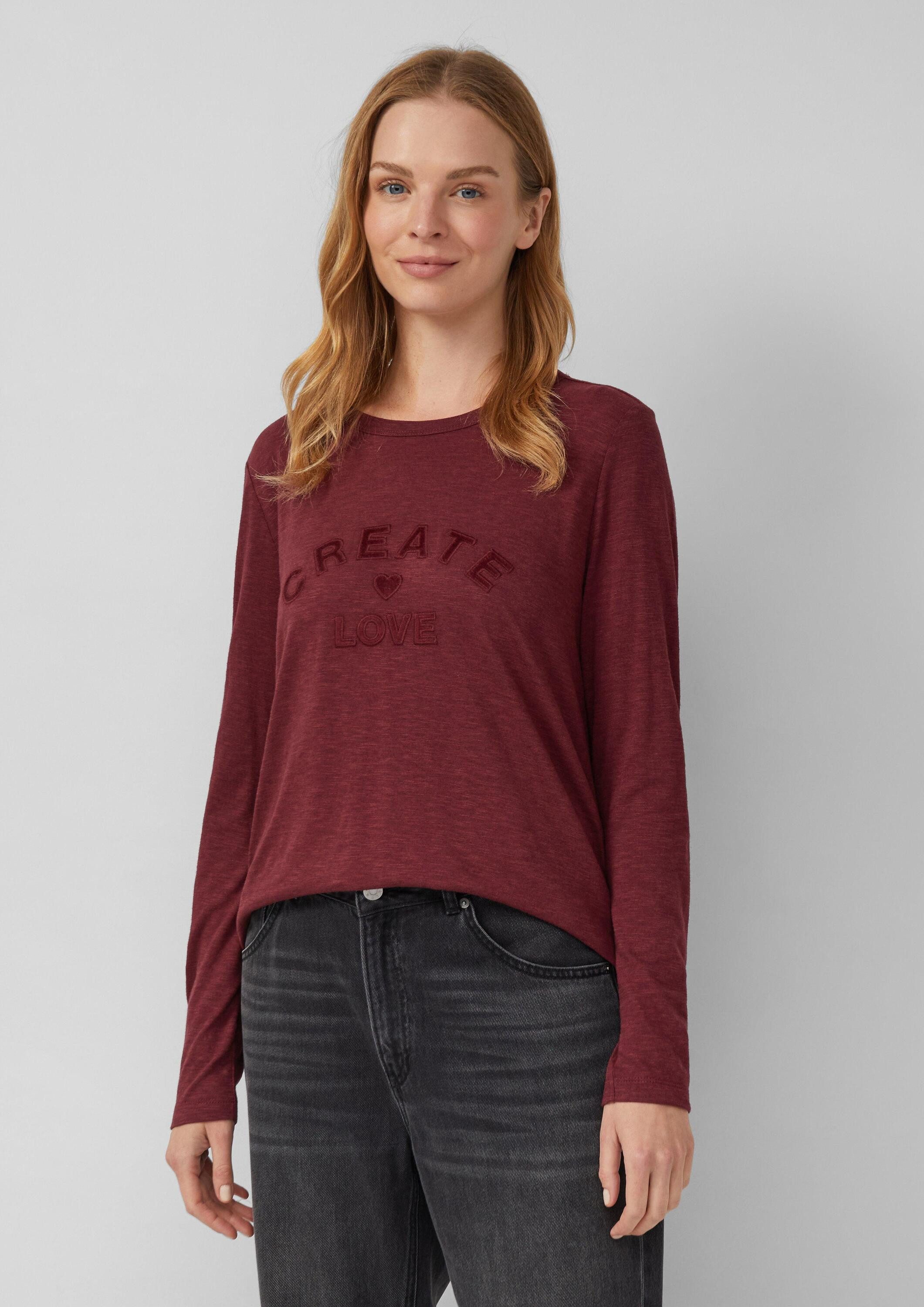 s.Oliver Langarmshirt T-Shirt Longsleeve mit appliziertem Artwork günstig online kaufen