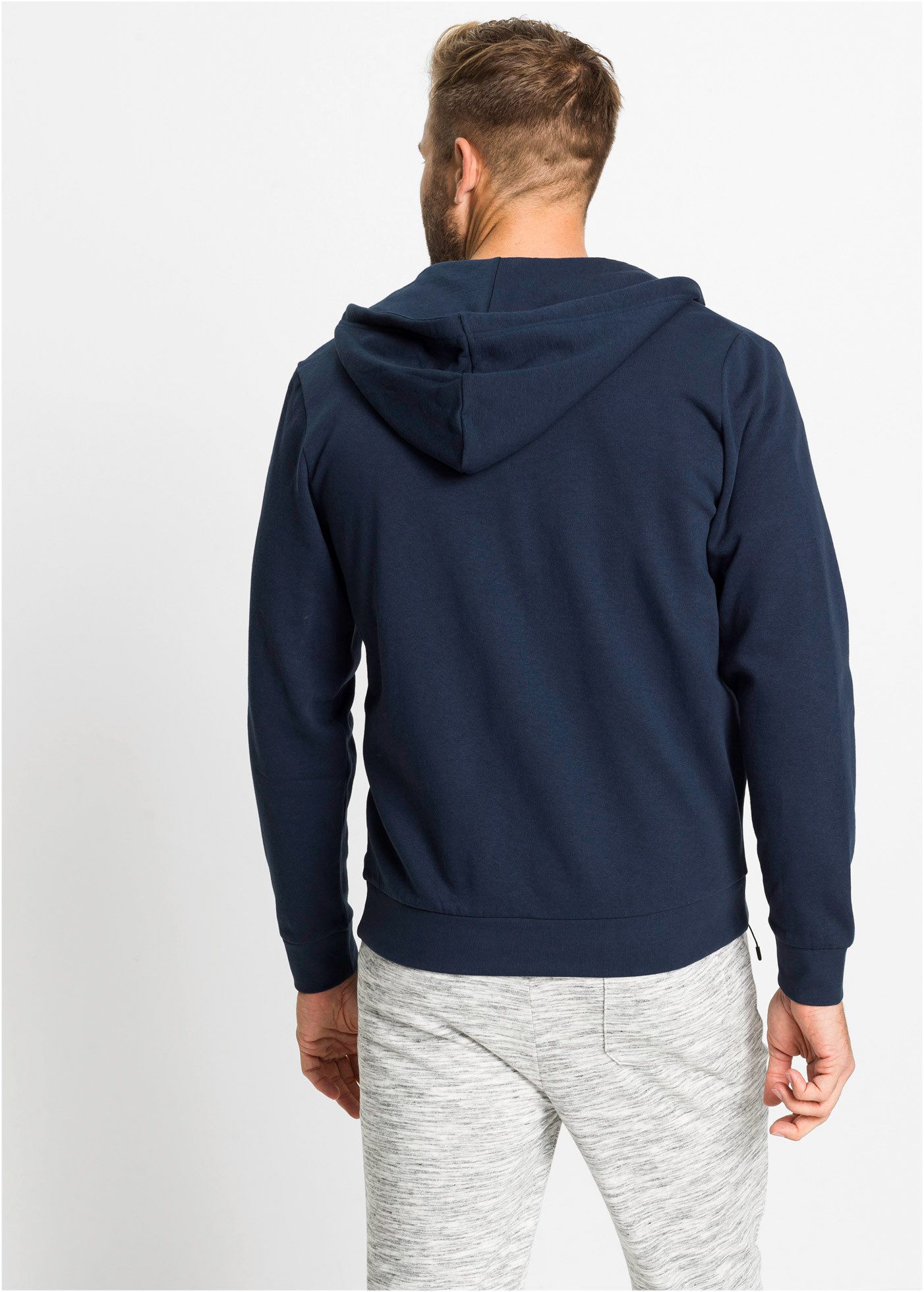 bonprix Kapuzensweatjacke mit Kapuze, mit Reißverschluss, mit Kängurutaschen, Regular Fit