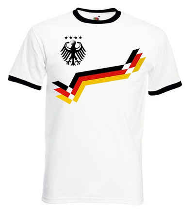 Youth Designz T-Shirt Deutschland Shirt Retro Fußball Trikot Look mit modischem Frontprint