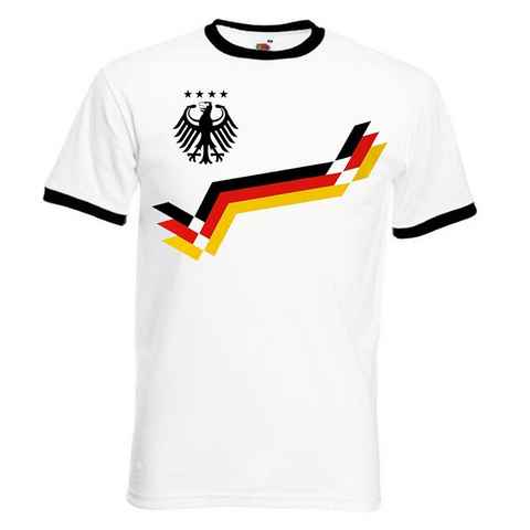 Youth Designz T-Shirt Deutschland Shirt Retro Fußball Trikot Look mit modischem Frontprint