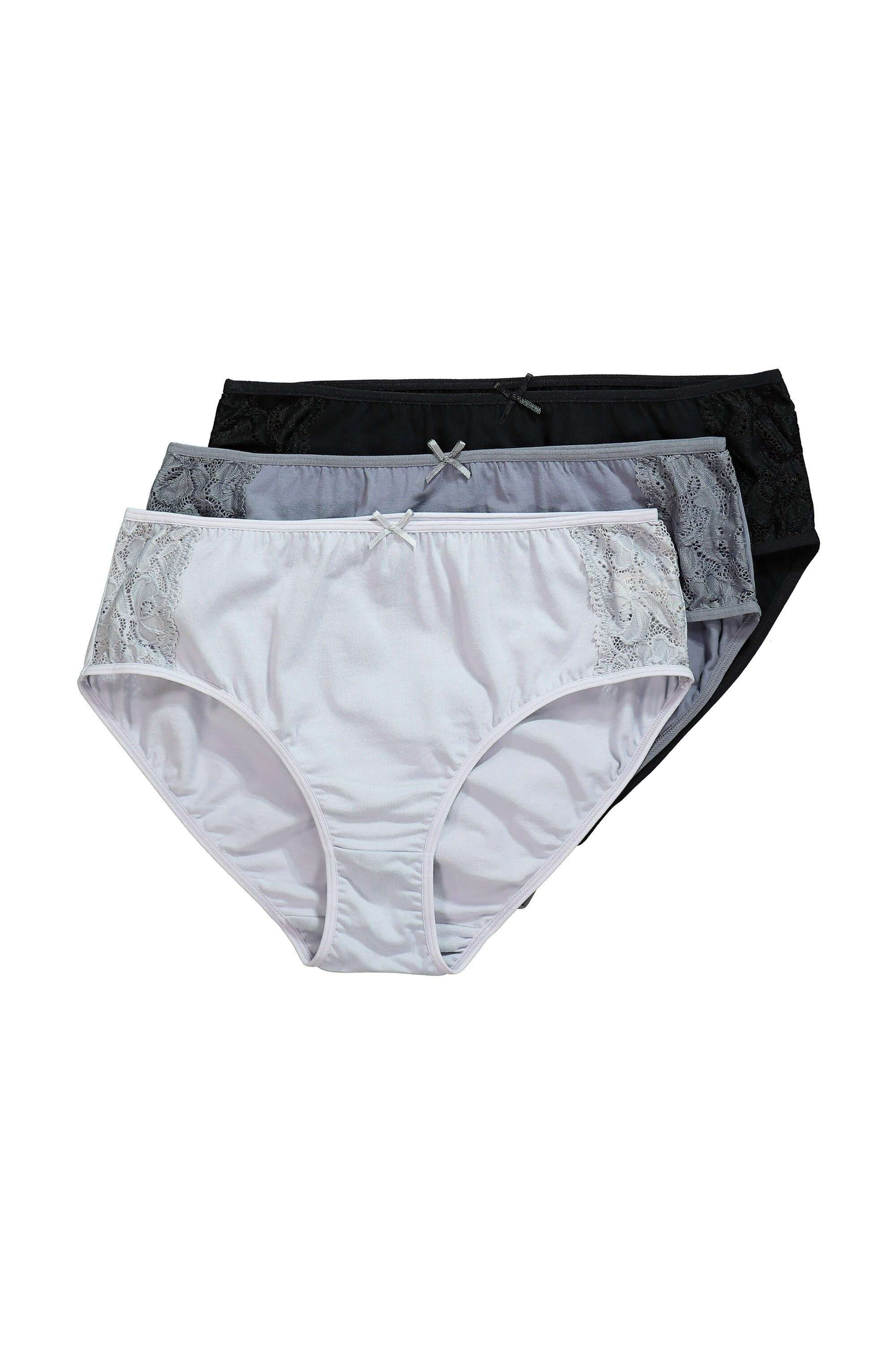 Slip Midislips 3er-Pack seitlich mit Spitze