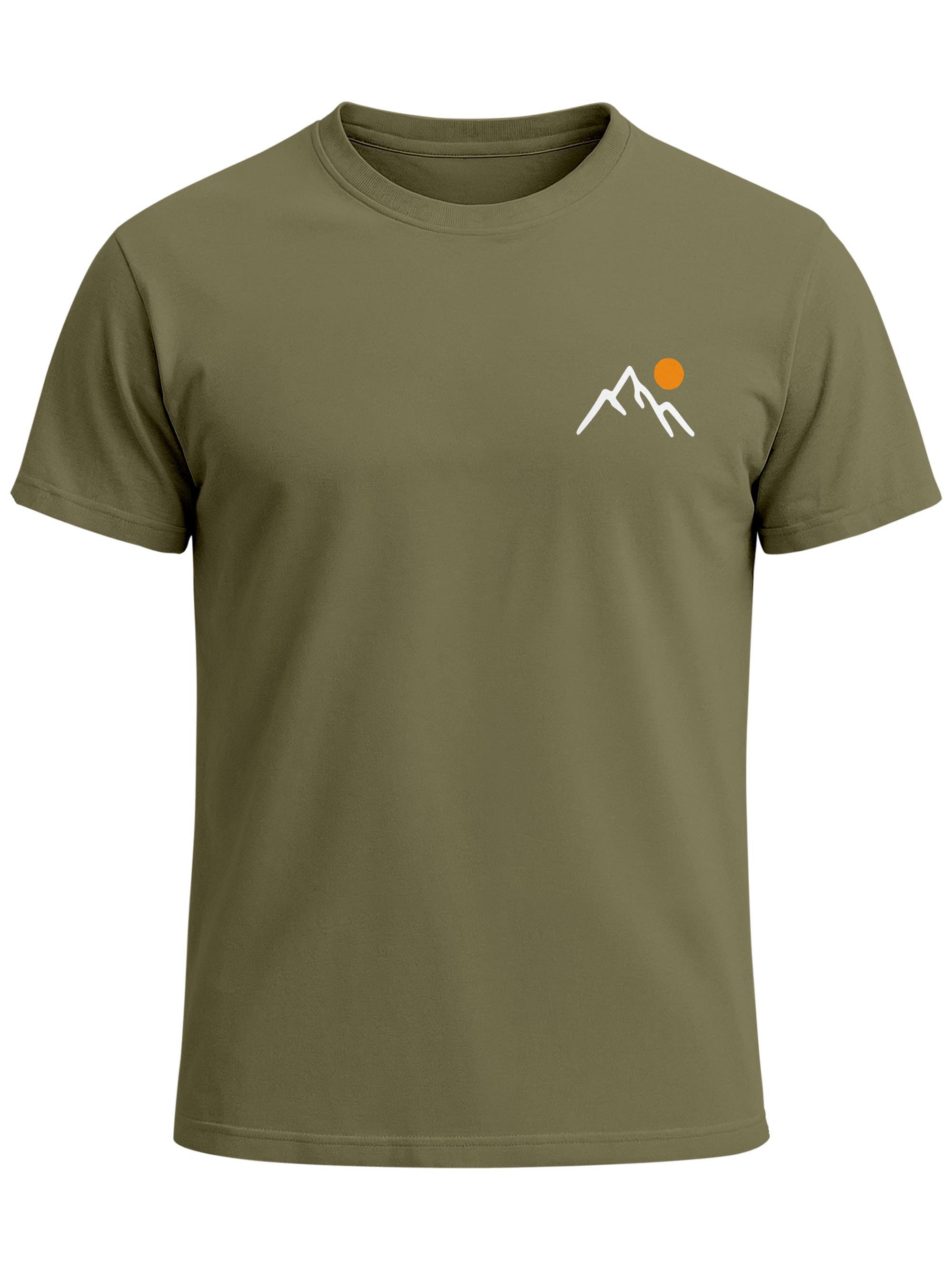 Neverless Print-Shirt Herren T-Shirt mit Bergmotiv, Minimalistisches Outdoor Grafikshirt mit Print – Bild 2 von 5