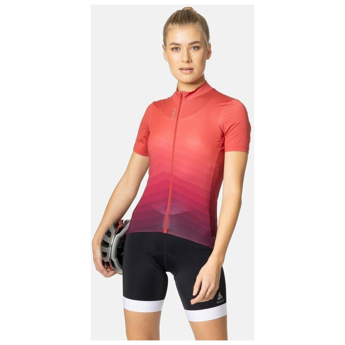 Odlo Radtrikot T-shirt s/u Collar Short Sleeve Full Zip Zeroweig