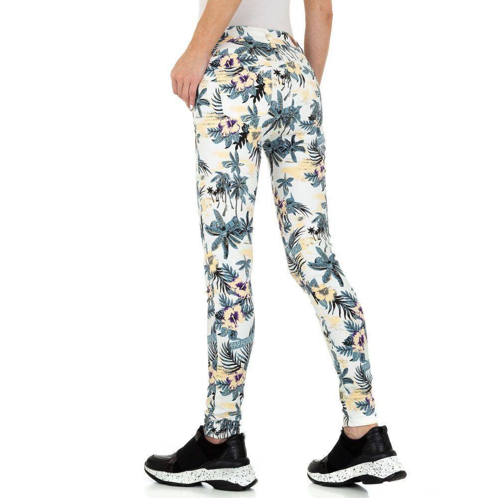 Ital-Design Skinny-fit-Jeans Damen Freizeit Print Stretch Skinny Jeans in Weiß