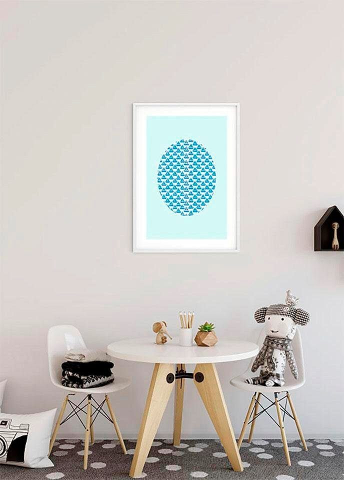 Komar Poster Shelly Patterns Aqua, (1 Kinderzimmer, Formen, Schlafzimmer, Wohnzimmer St), Kunst