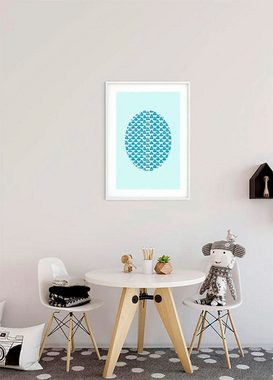 Komar Poster Shelly Patterns Aqua, Formen, Kunst (1 St), Kinderzimmer, Schlafzimmer, Wohnzimmer