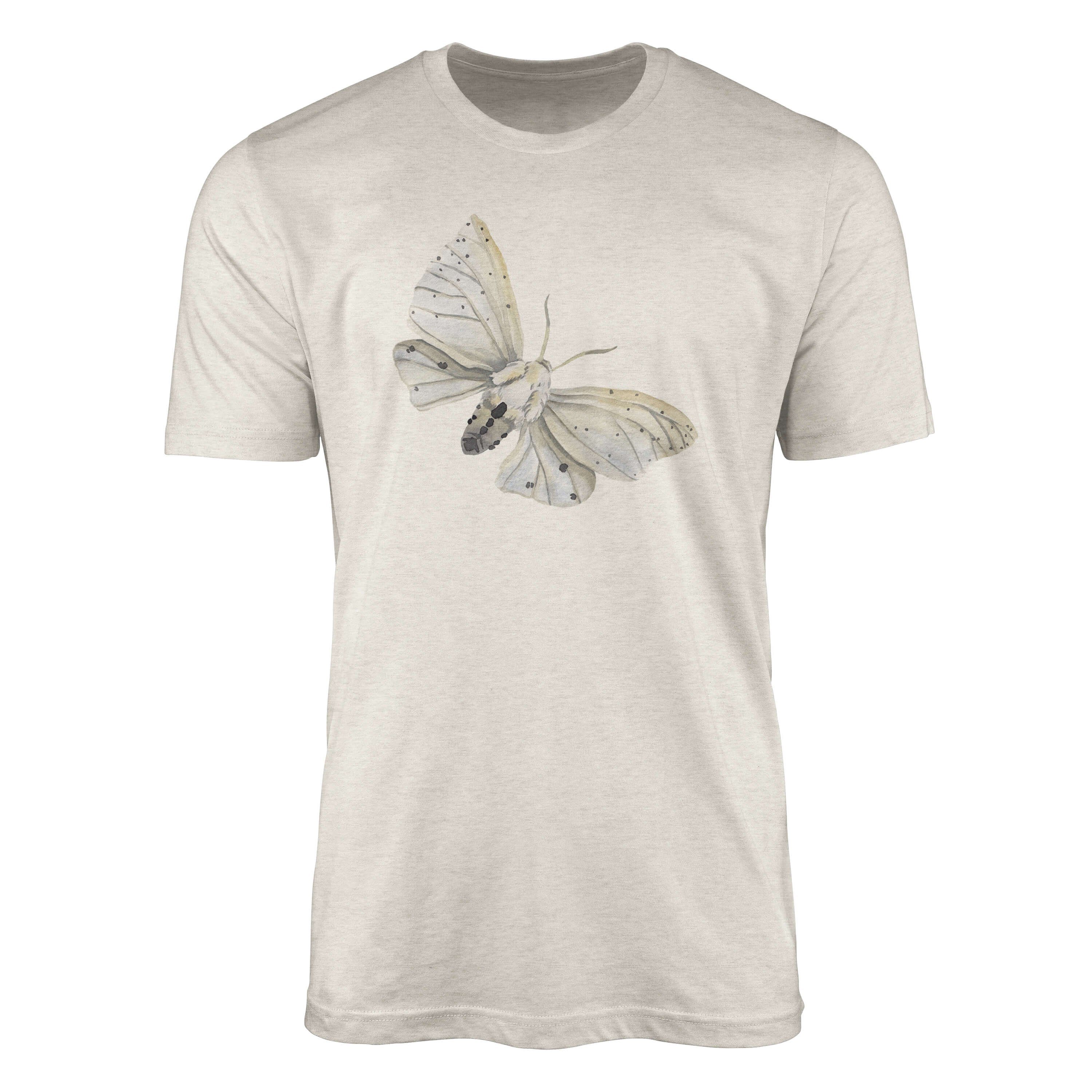 Bio-Baumwolle Motiv Nachhaltig 100% Motte Organic Ökomode T-Shirt (1-tlg) Herren Art Aquarell Shirt Sinus Farbe T-Shirt