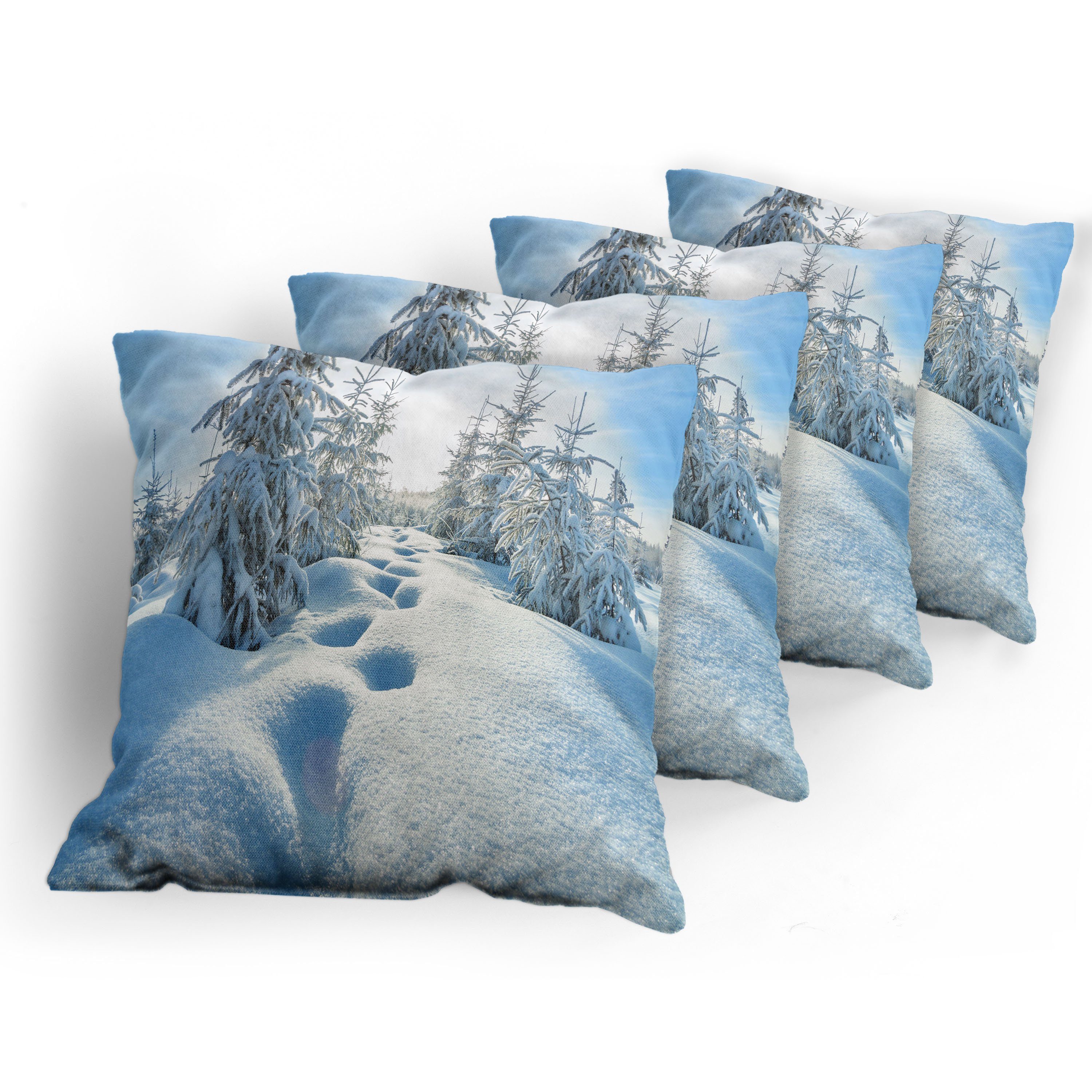 Himmel Digitaldruck, Stück), Abakuhaus Baum-Abdrücke Kissenbezüge Blauer Doppelseitiger Modern (4 Winter Accent