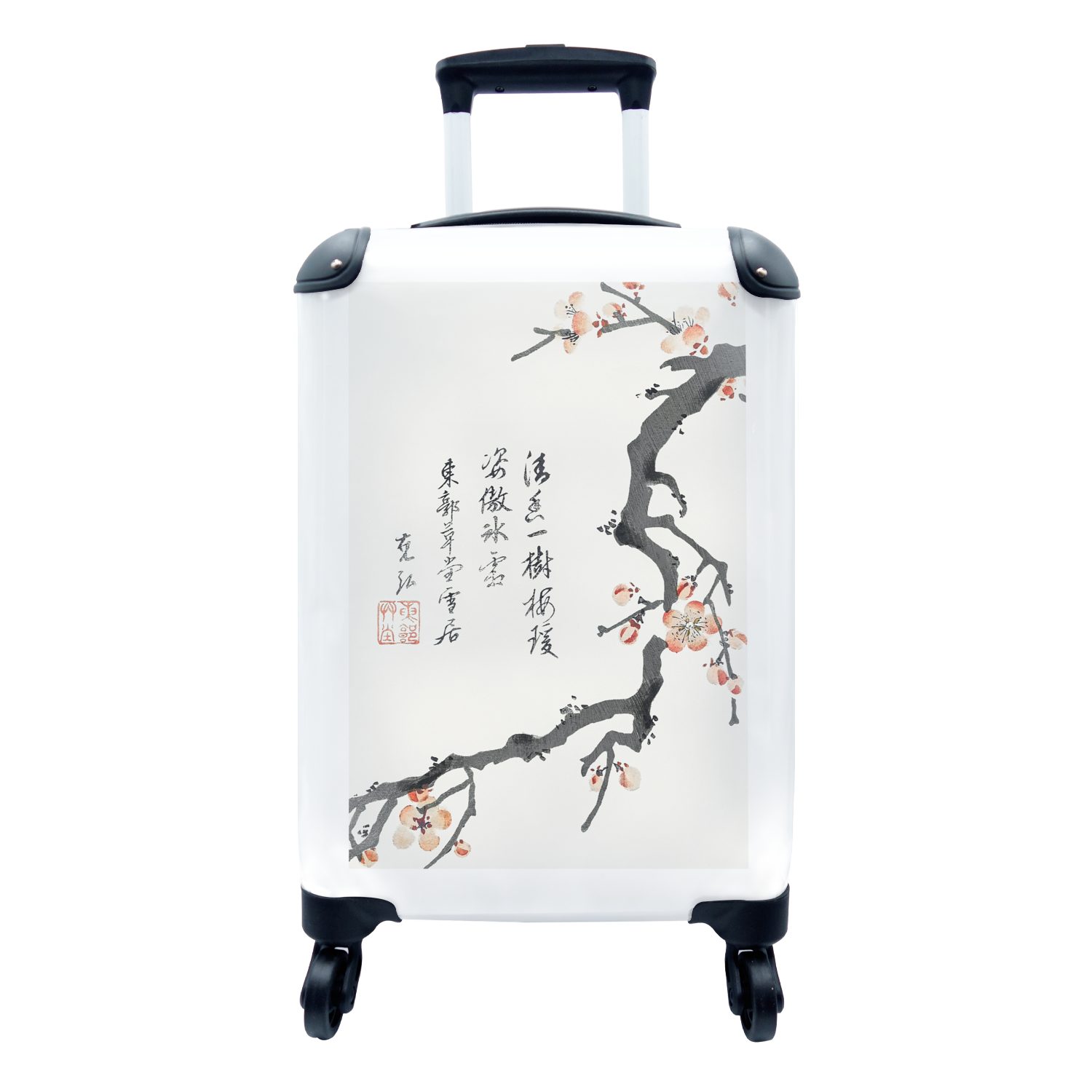 MuchoWow Handgepäckkoffer Sakura - Baum - Japan - Vintage, 4 Rollen, Reisetasche mit rollen, Handgepäck für Ferien, Trolley, Reisekoffer