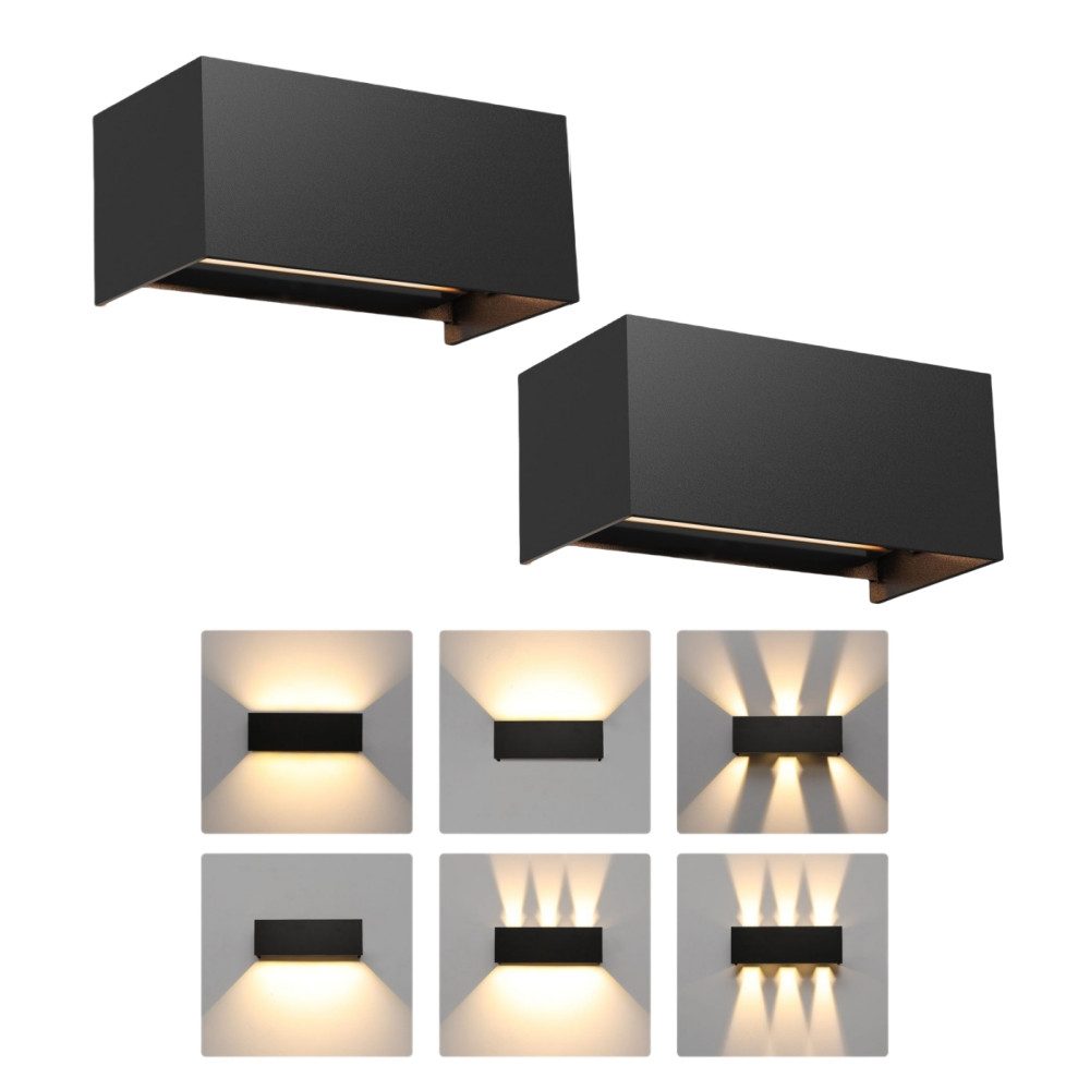 LETGOSPT Wandleuchte LED Wandlampe Innen/Außen Aluminium günstig online kaufen