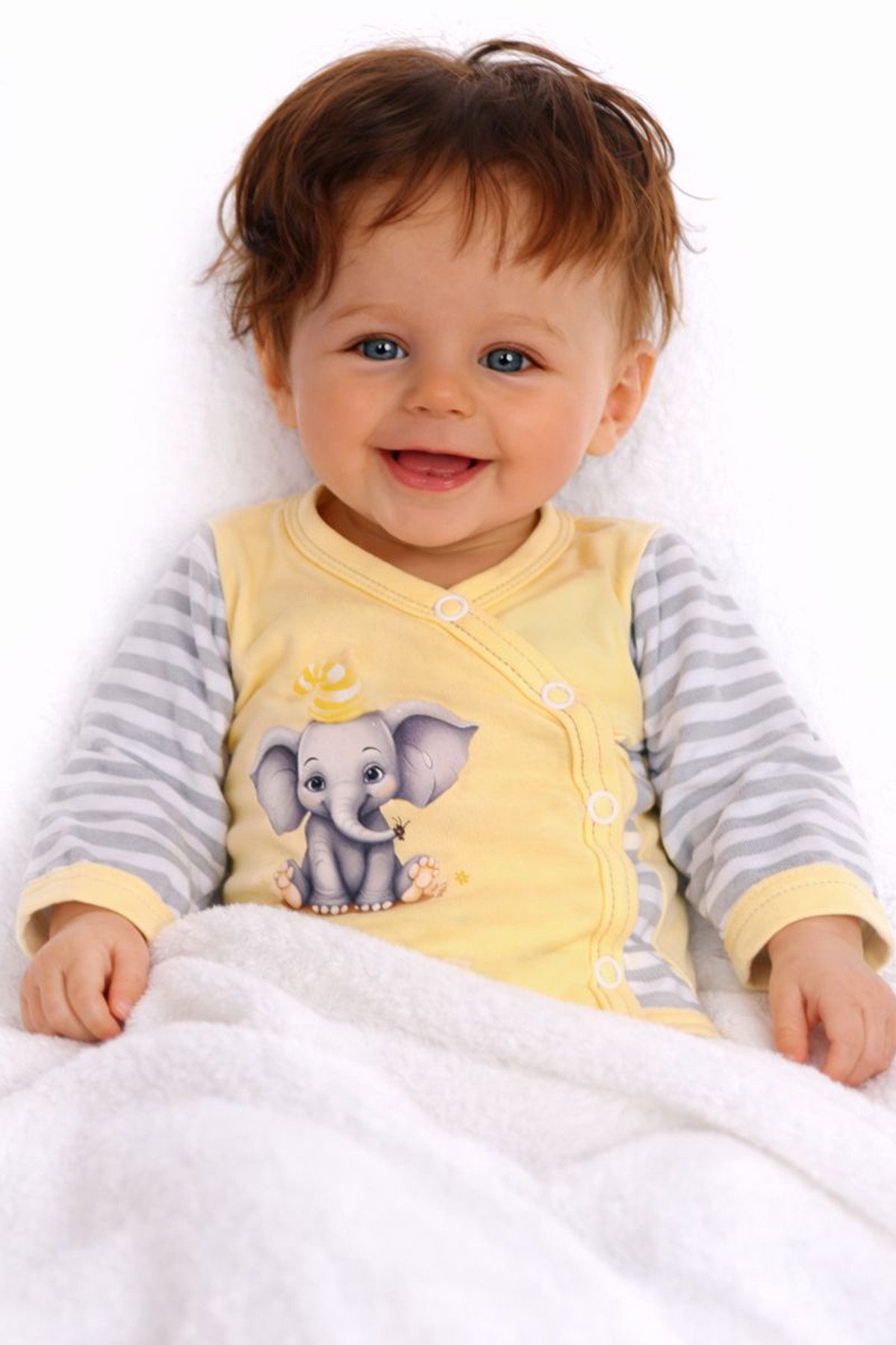 La Bortini Body & Hose Baby Anzug in Gelb Body mit Kratzschutz Hose Mütze Set gestreift (Set, Baby-Junge, Baby-Mädchen, Body Hose und Mütze) aus Baumwolle, gestreift, Erstlingsset, 44 50 56 62 68 74