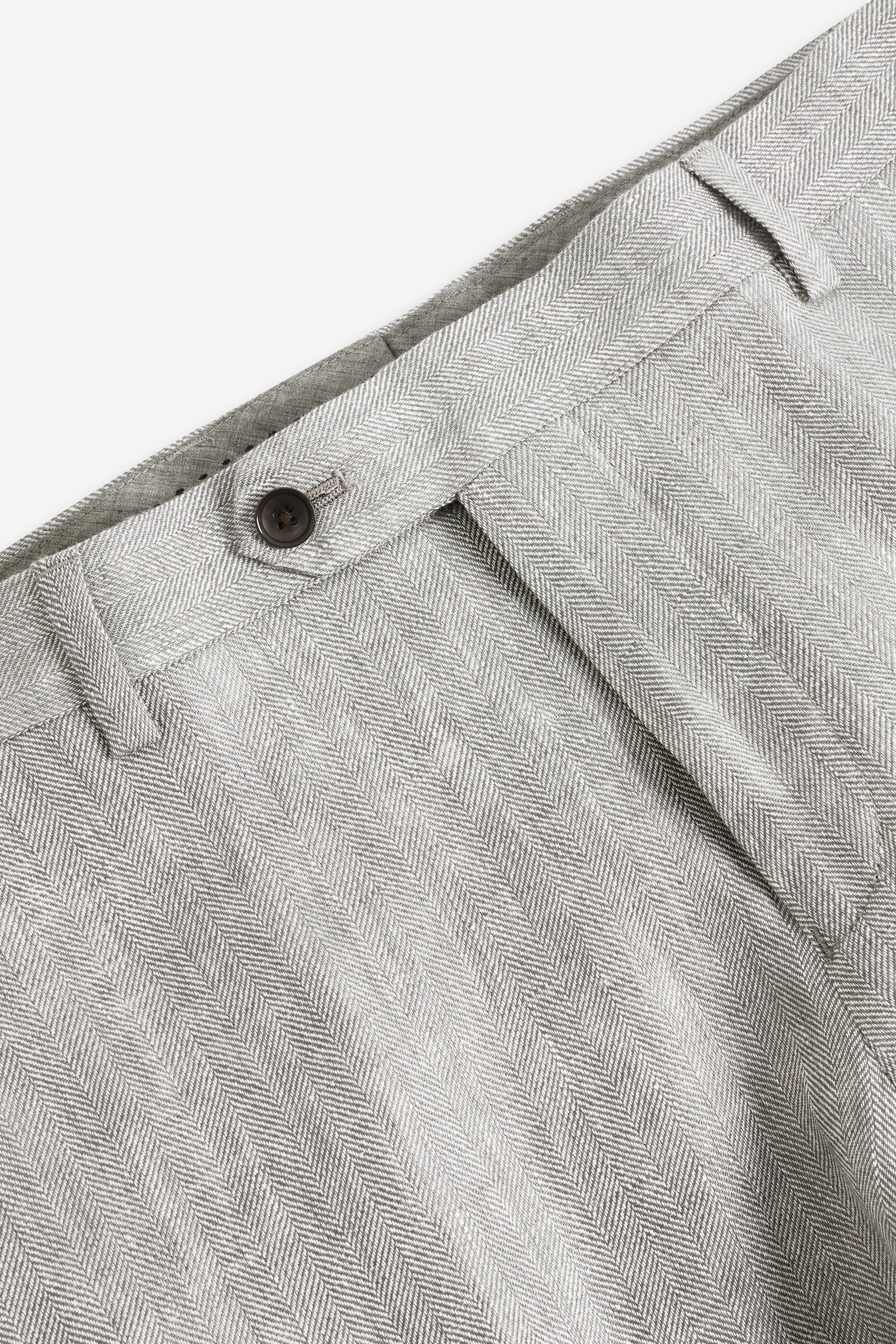 Anzug Next (1-tlg) Slim aus Grey Hose Leinen, Anzughose Fit: