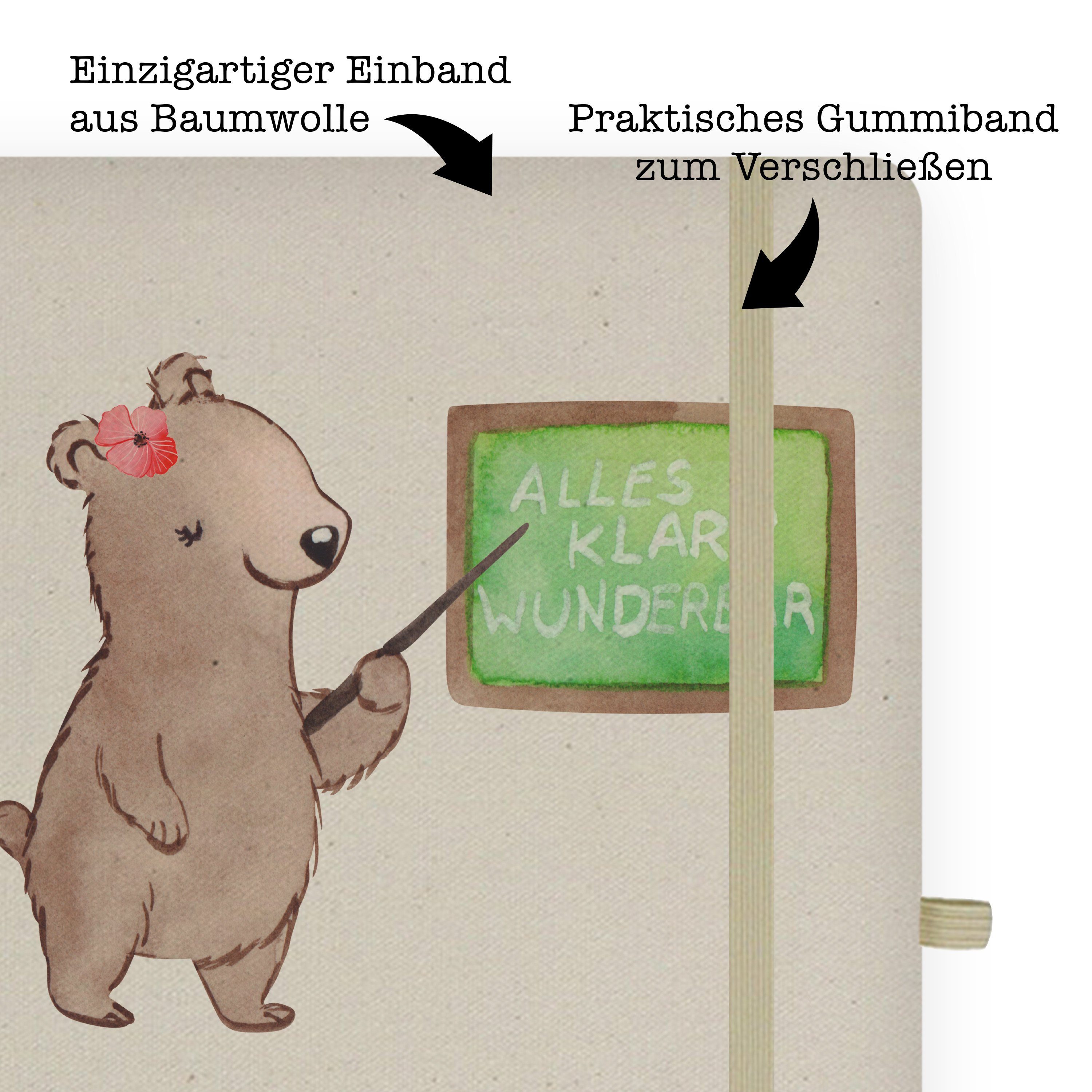 Mr. & Mrs. mit - Geschenk, Kollegin, Panda Schule, Transparent Notizbuch - Mr. Deutschlehrerin Herz Panda & Mrs