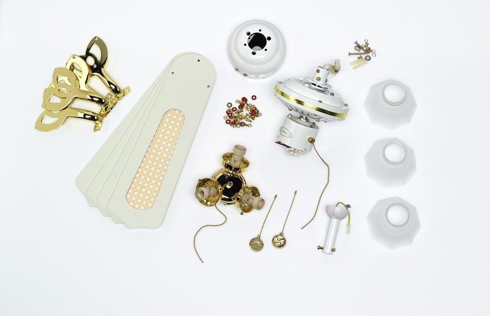 Westinghouse Deckenventilator Deckenventilator Princess Trio Weiß 105 cm, Mit Zugschnur