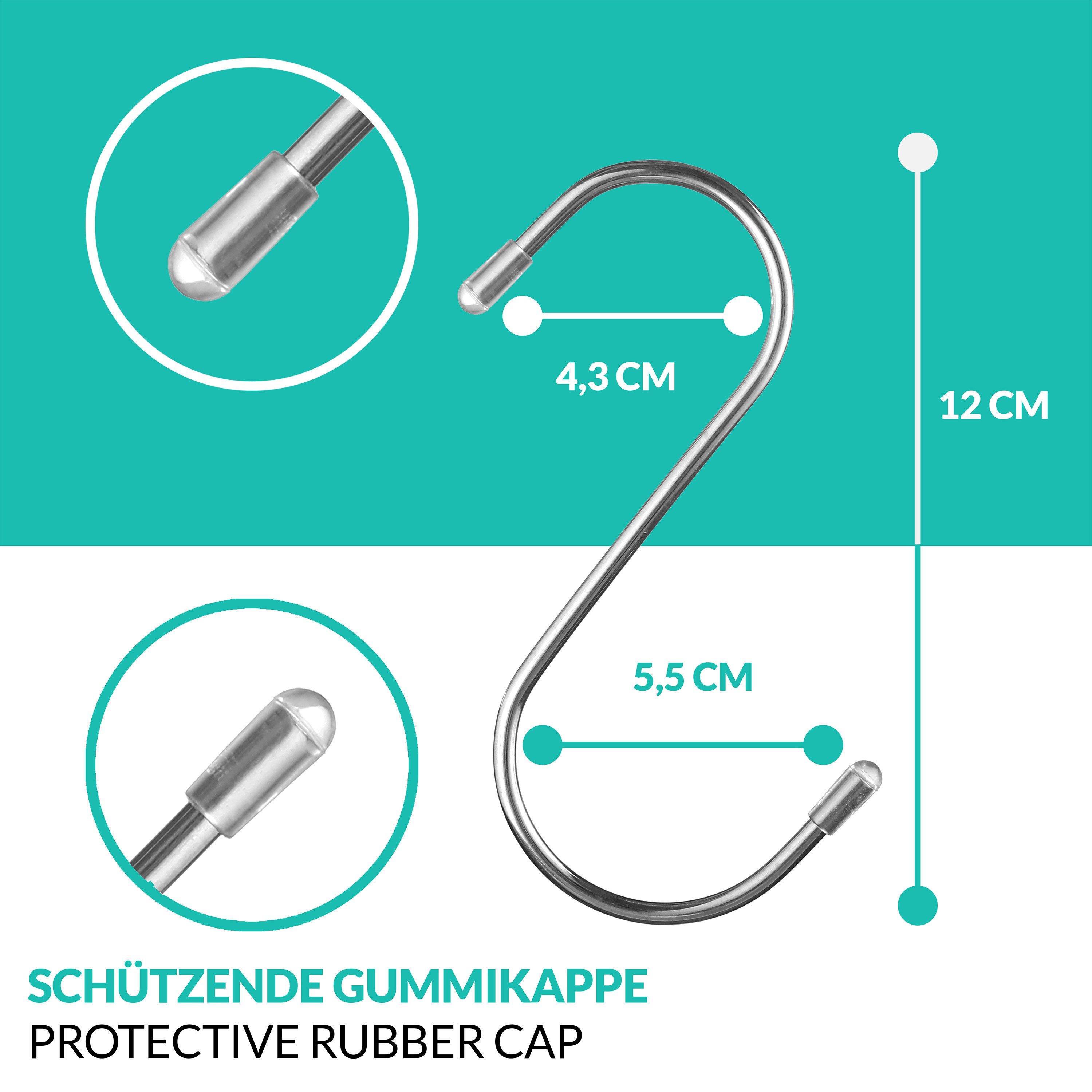 Praknu S-Haken 16 S - Haken Edelstahl - Belastbar bis 25kg - 12cm Groß - Ro günstig online kaufen
