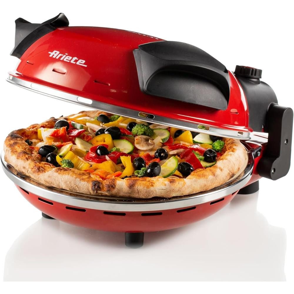 Ariete Pizzaofen Da Gennaro, Pizzamaker, 5 Garstufen, Feuerfester Stein, Rot, Schwarz