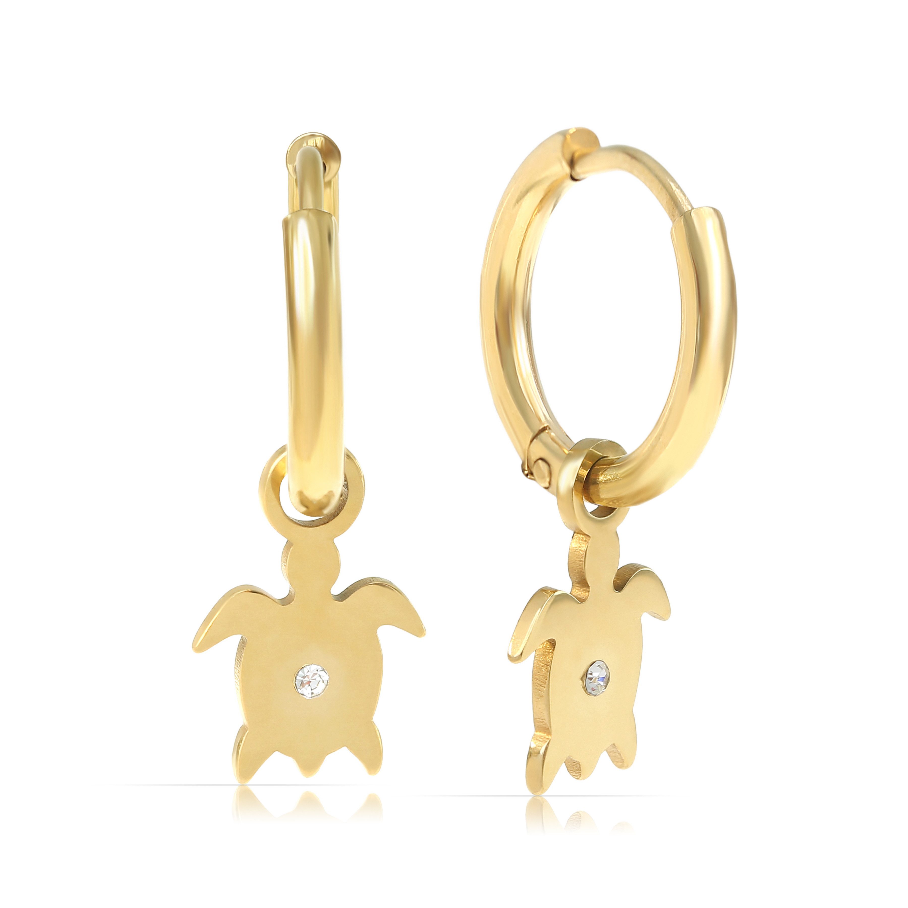 Made by Nami Paar Ohrhänger Set hängende Ohrringe Damen Schildkröte Edelste günstig online kaufen