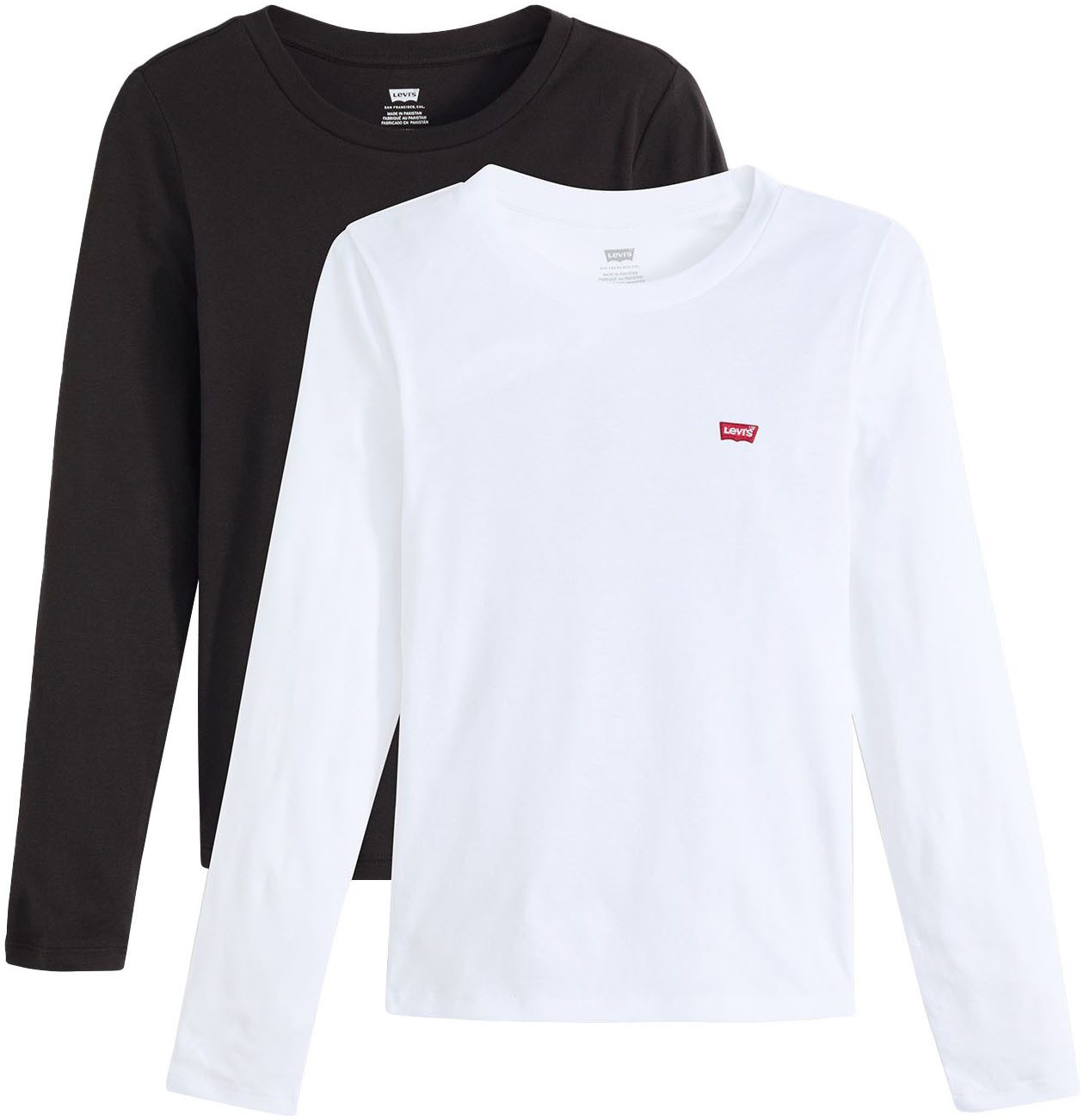 Levi's® Langarmshirt LS 2 Pack Tee (Packung, 2-tlg) mit Batwing Logo-Sticke günstig online kaufen