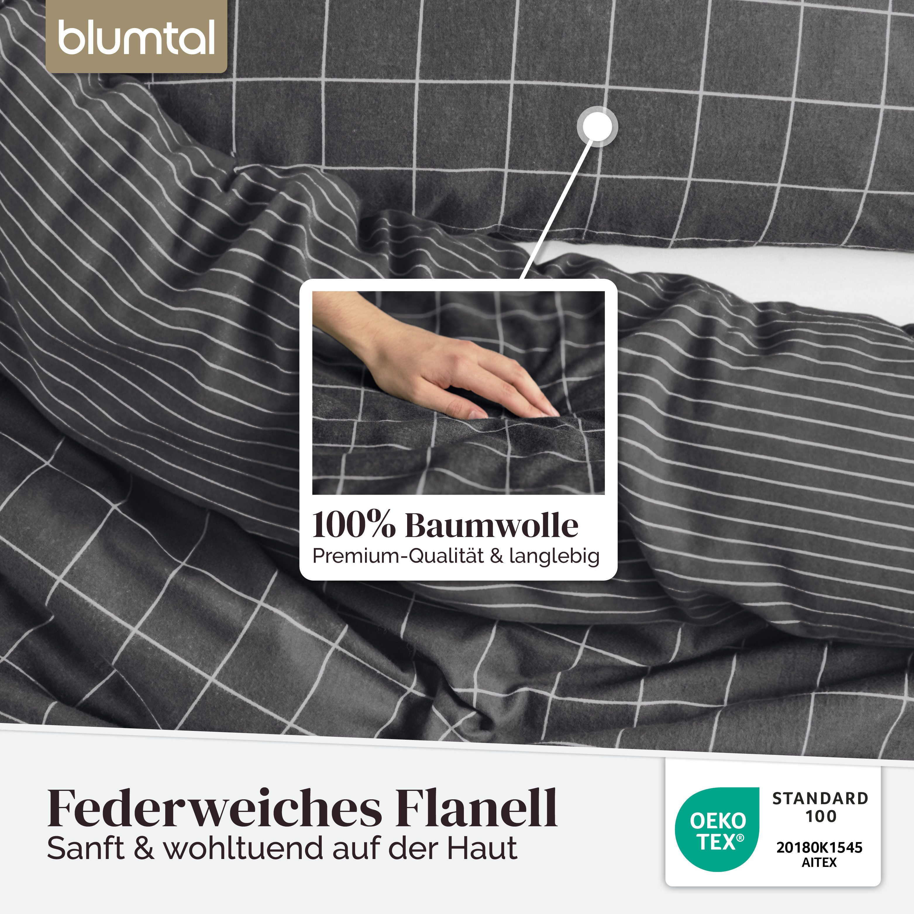 Blumtal Bettwäsche Biber Bettwäsche Oeko-TEX zert. Flanell Bettwäsche Baumw günstig online kaufen