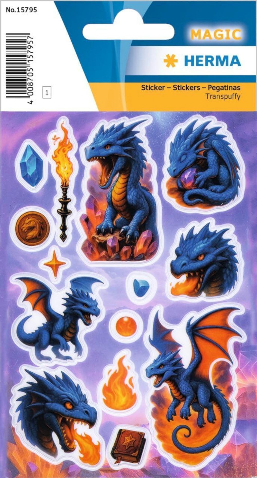 HERMA Aktenordner HERMA Drachen Sticker 15795, 14 Aufkleber Dragon
