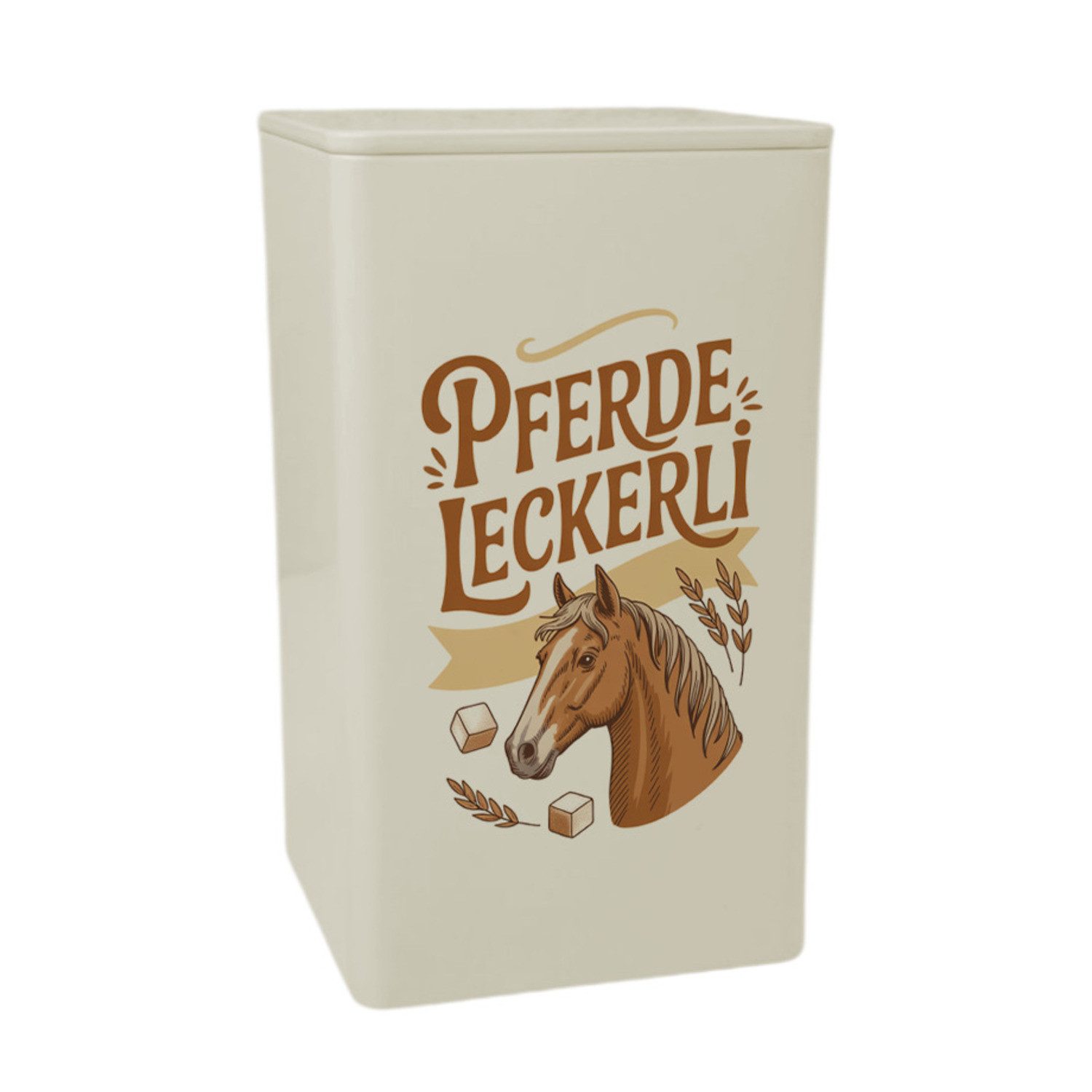 speecheese Aufbewahrungsdose Pferde Leckerli Dose 900ml mit Pferdekopf Vintage-Illustration